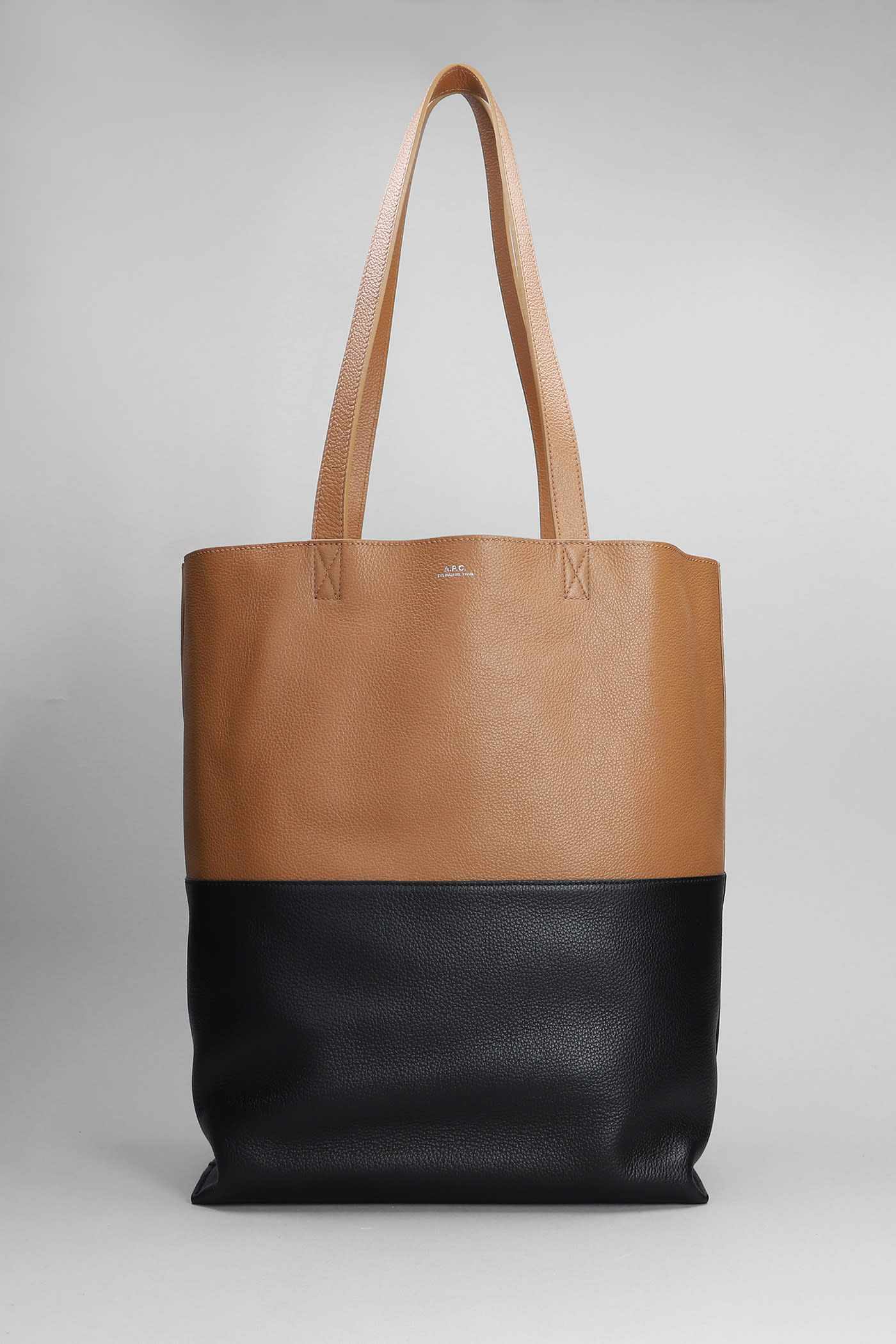 Shop Apc Maiko Bicolore Tote In Brown Leather