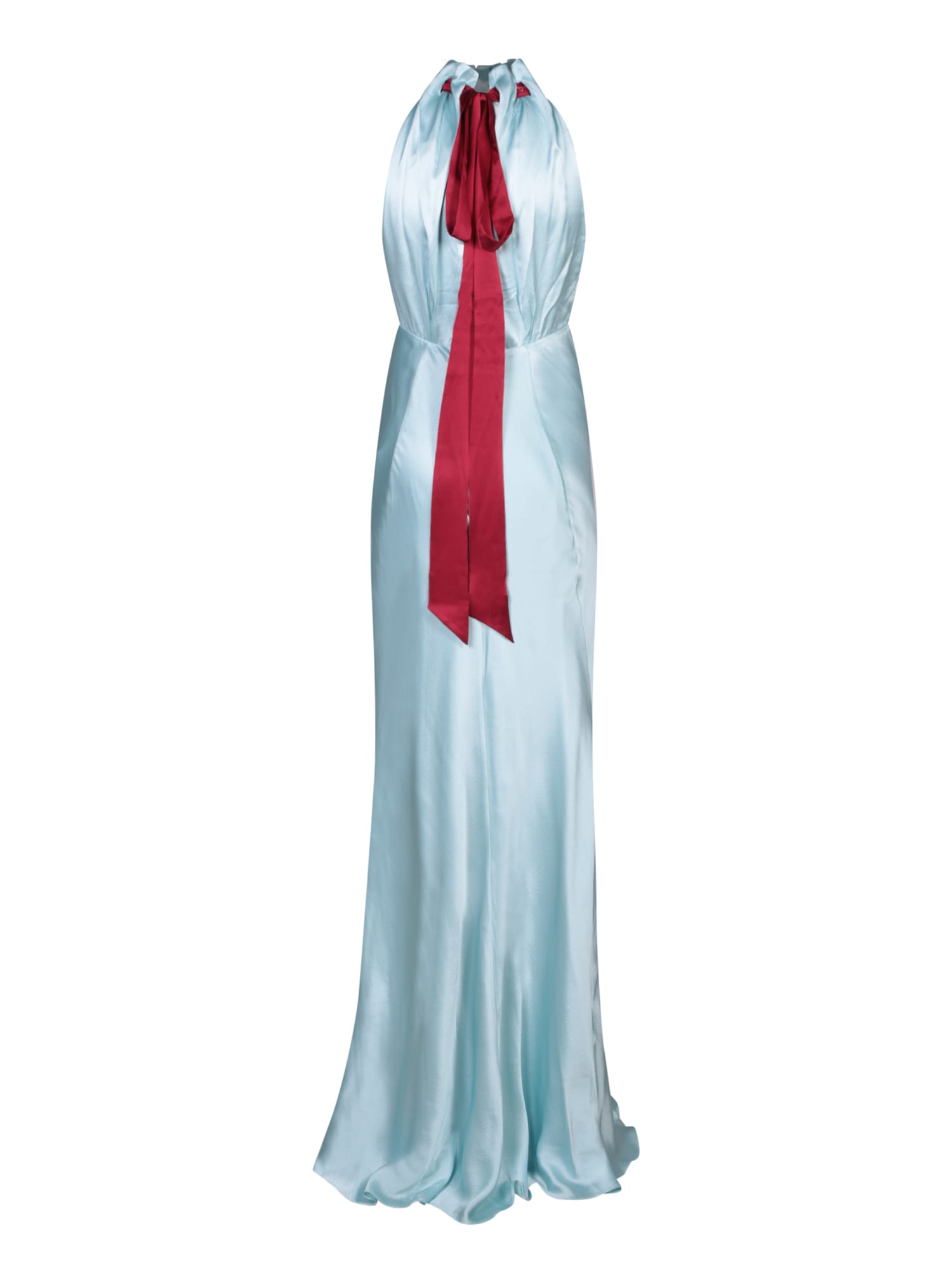 Shop Saloni Light Blue Halter Long Dress