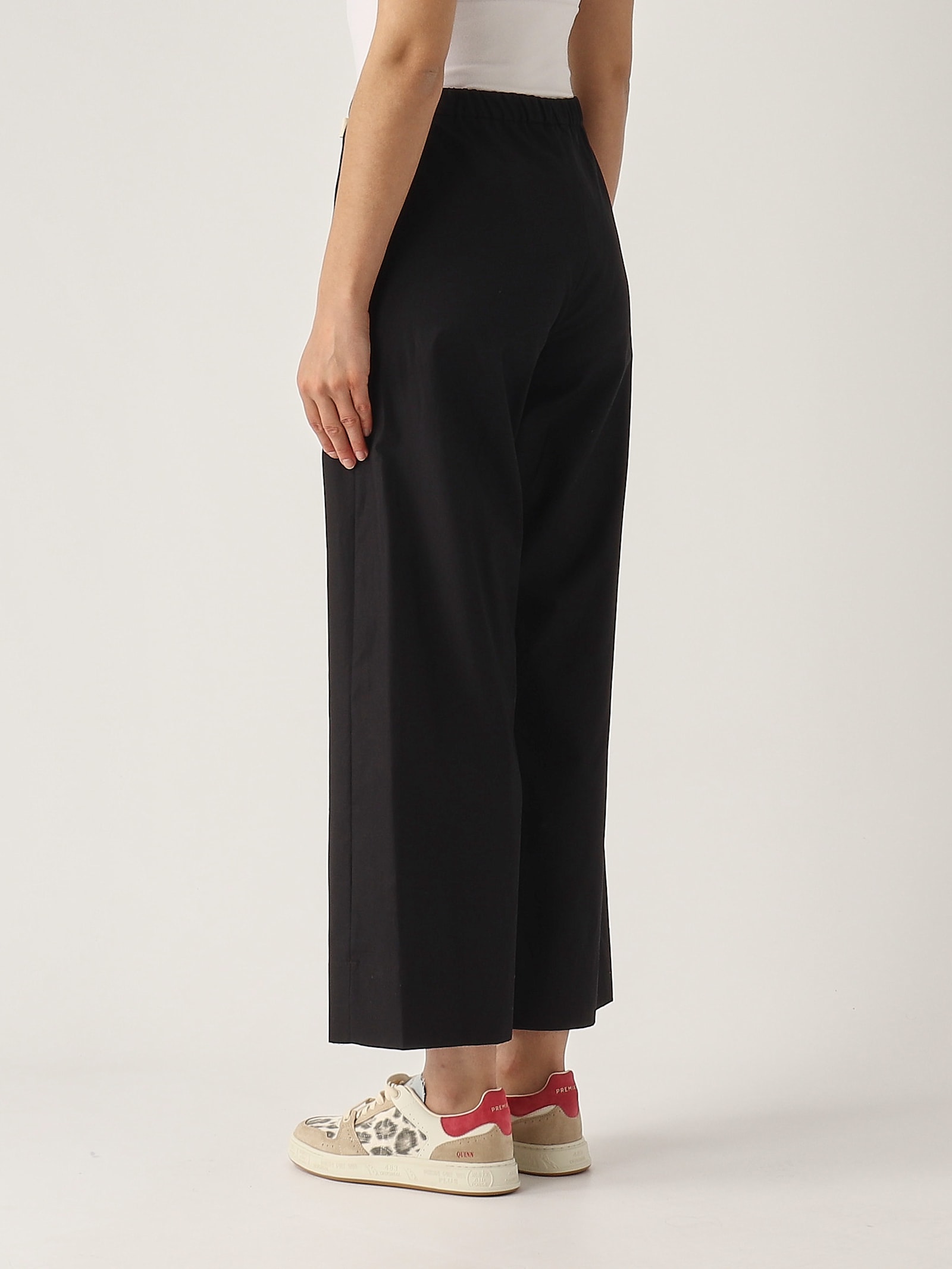's Max Mara S Max Mara Argento Cotton Trousers In Nero