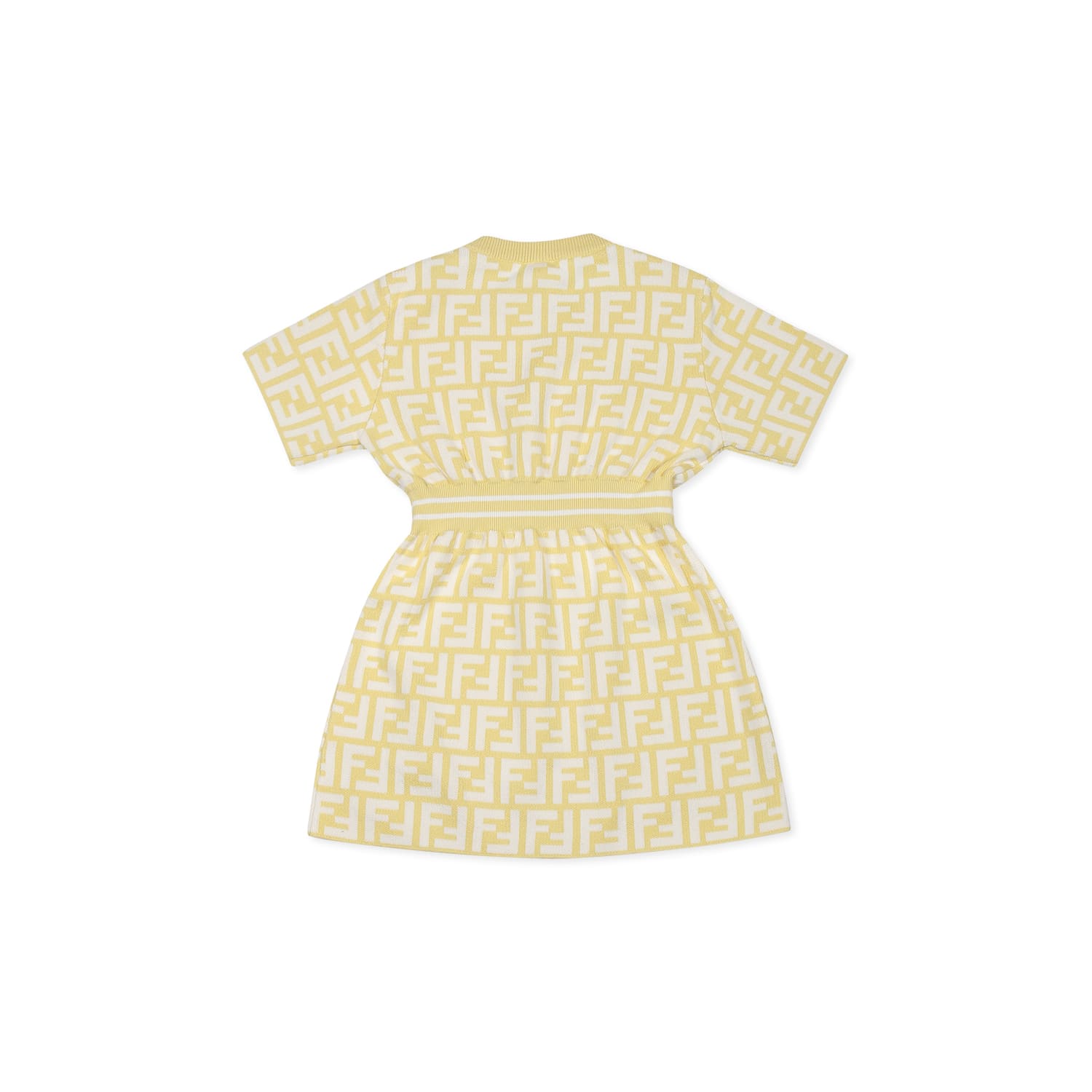 FENDI YELLOW DRESS FOR BABY GIRL WITH FF