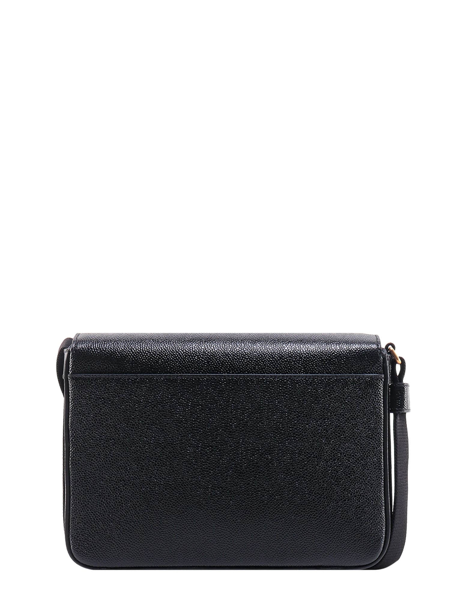 Thom Browne Logo Detailed Messenger Bag In Black