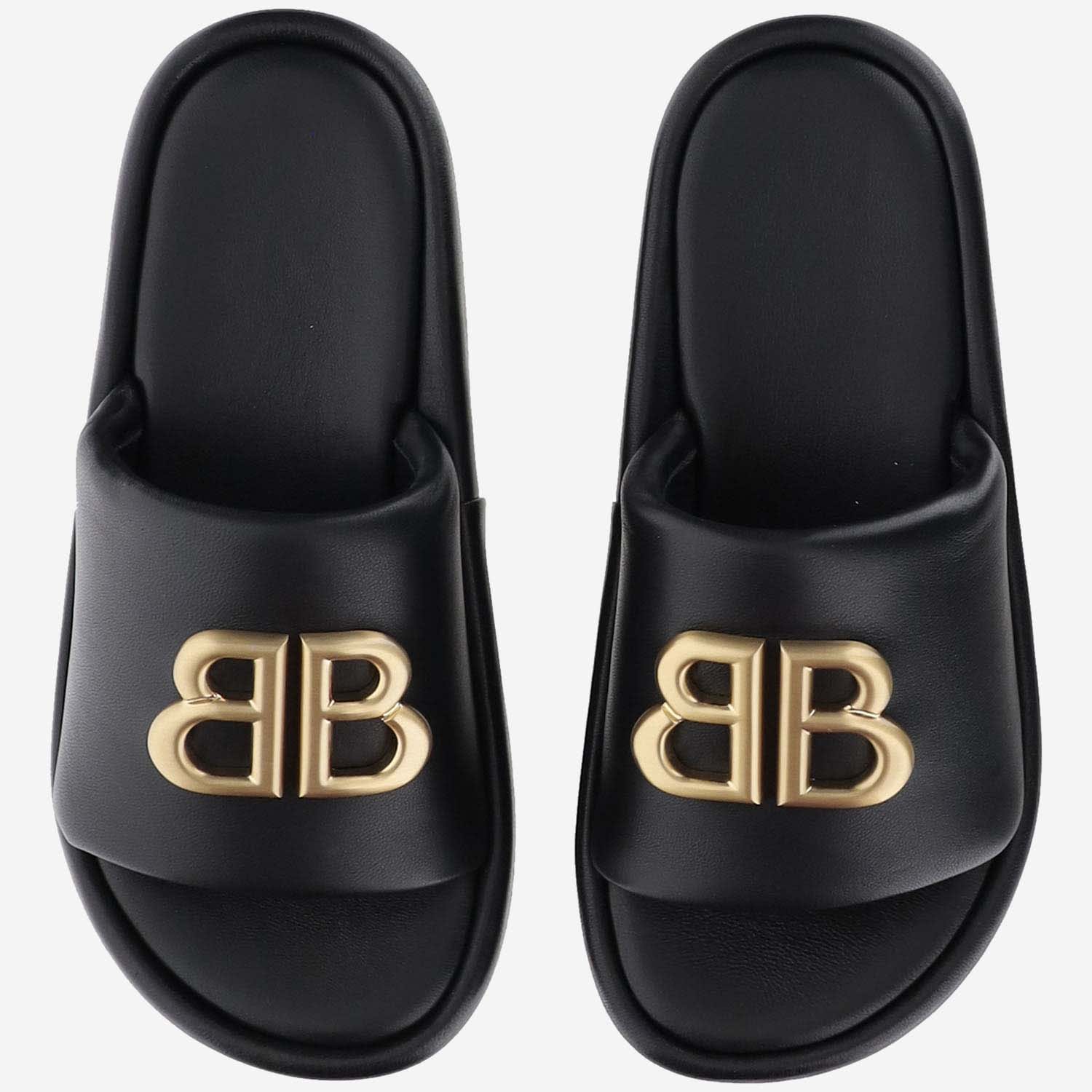 Shop Balenciaga Slides Rise In Black