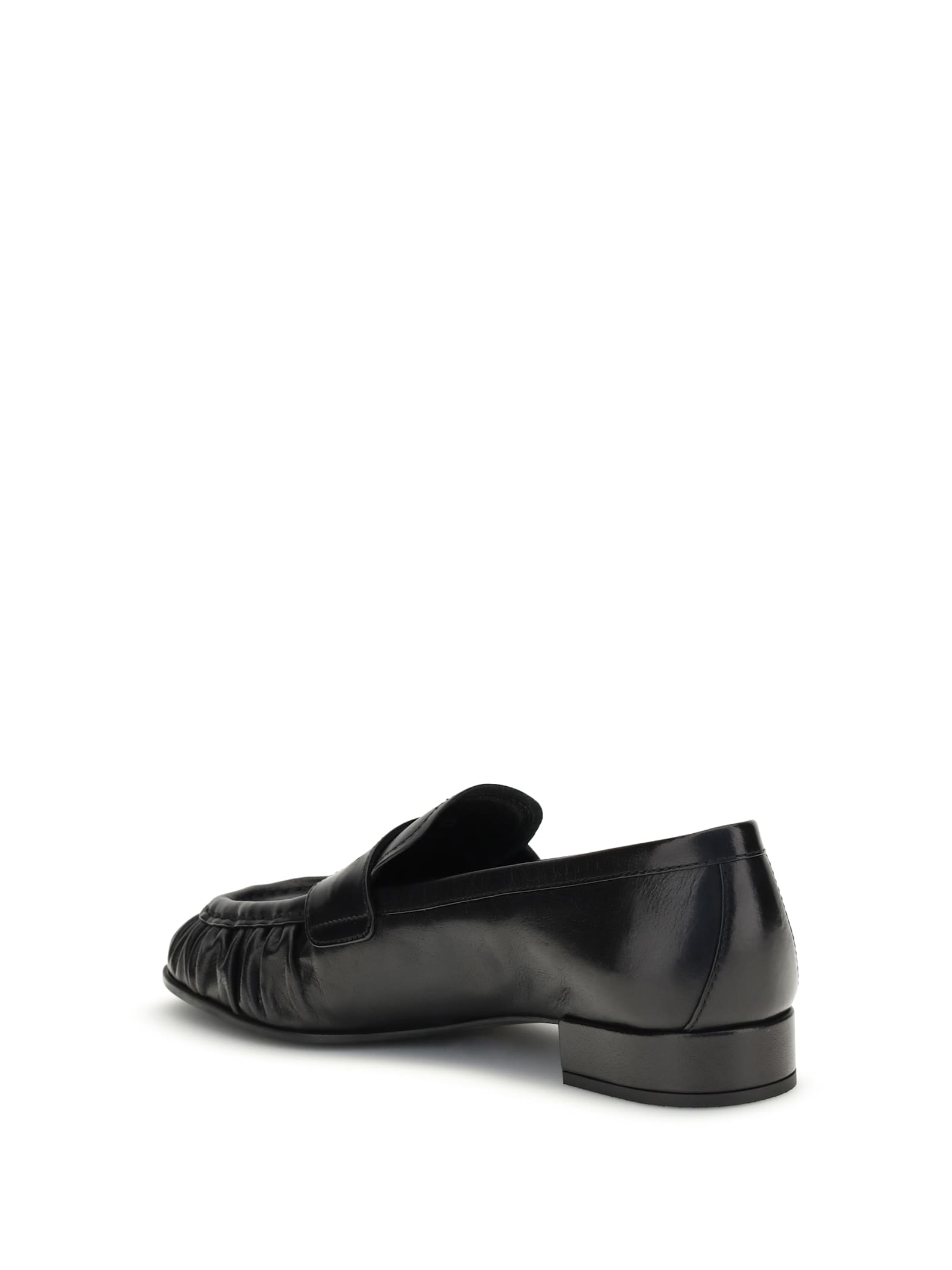 Prada Round-toe Loafers In Black