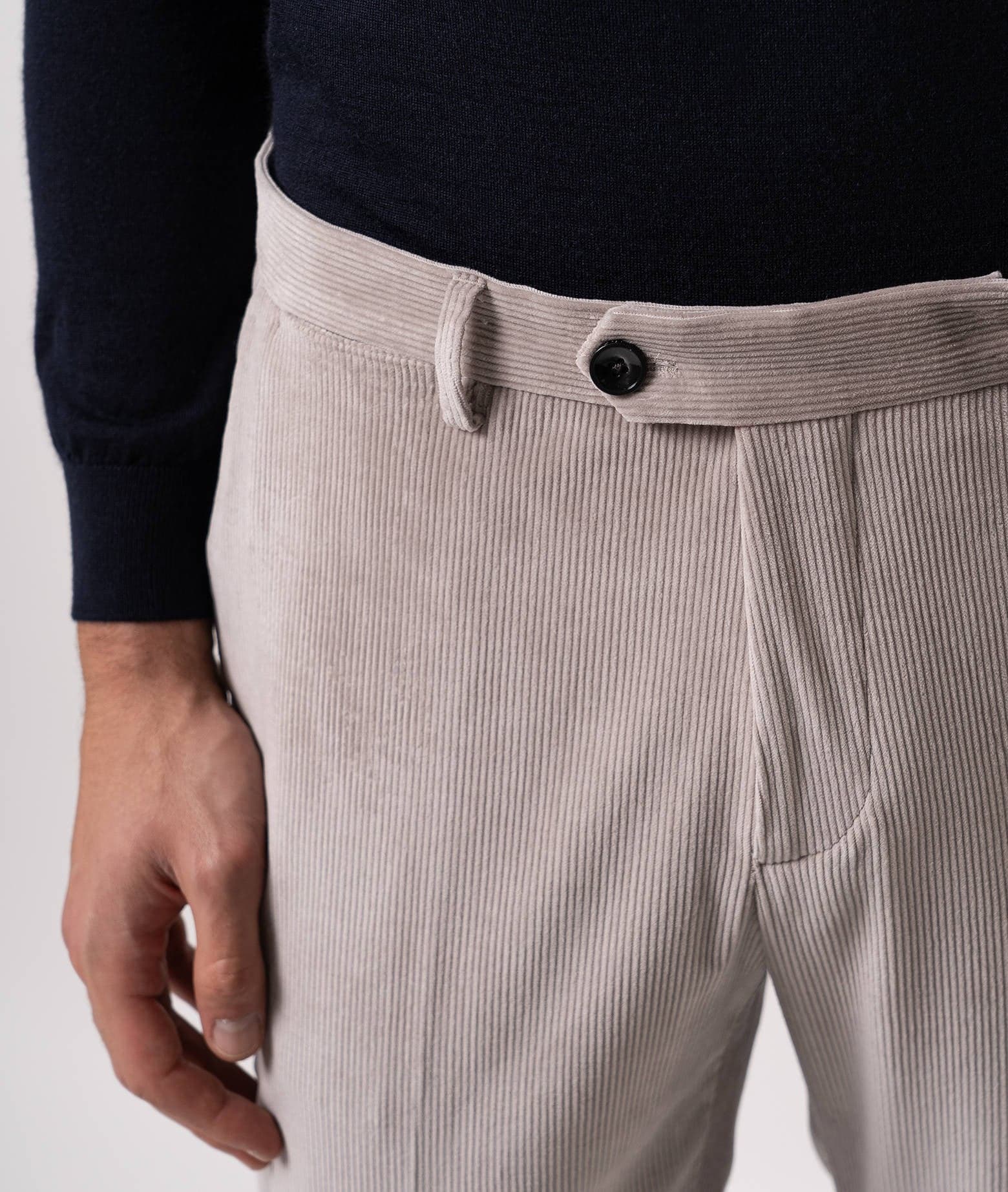 Larusmiani Velvet Trousers Howard Pants In Gray