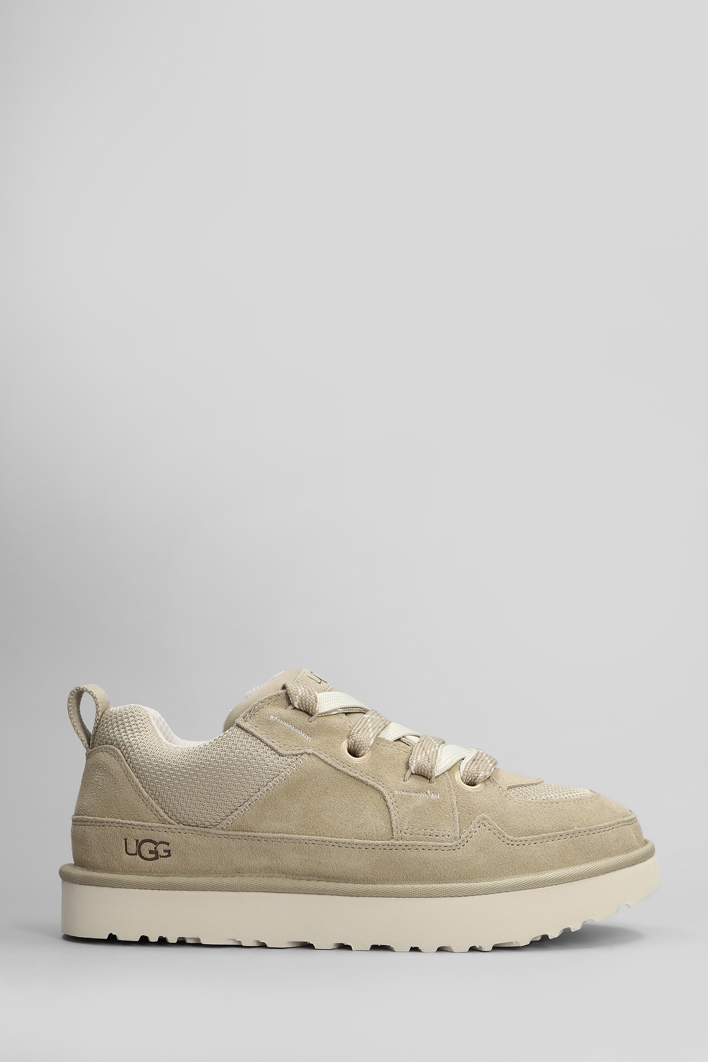 Ugg Lo Lowmel Sneakers In Beige Suede