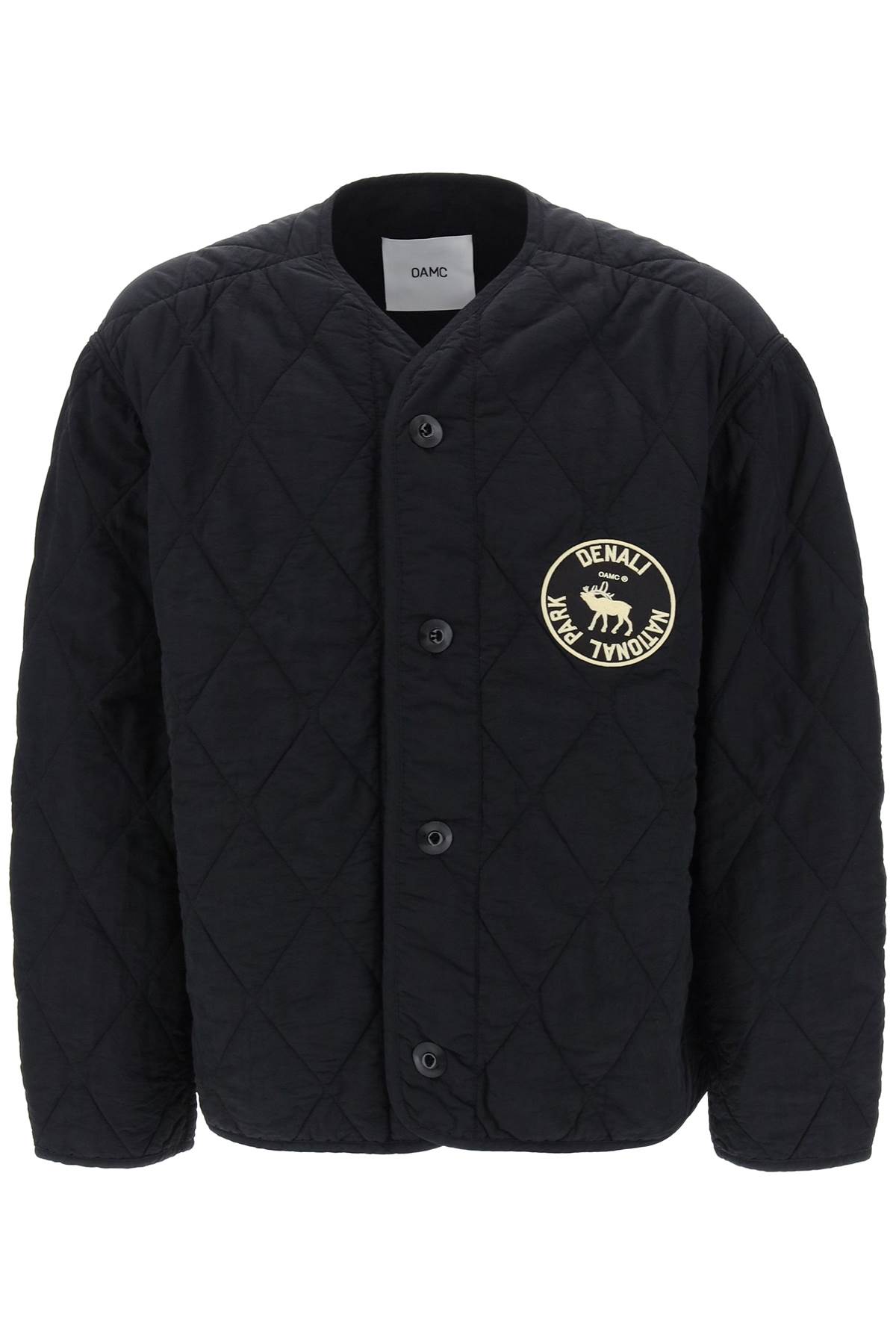 OAMC DENALI QUILTED JACKET WITH PRINT AND EMBROIDERY AT BACK