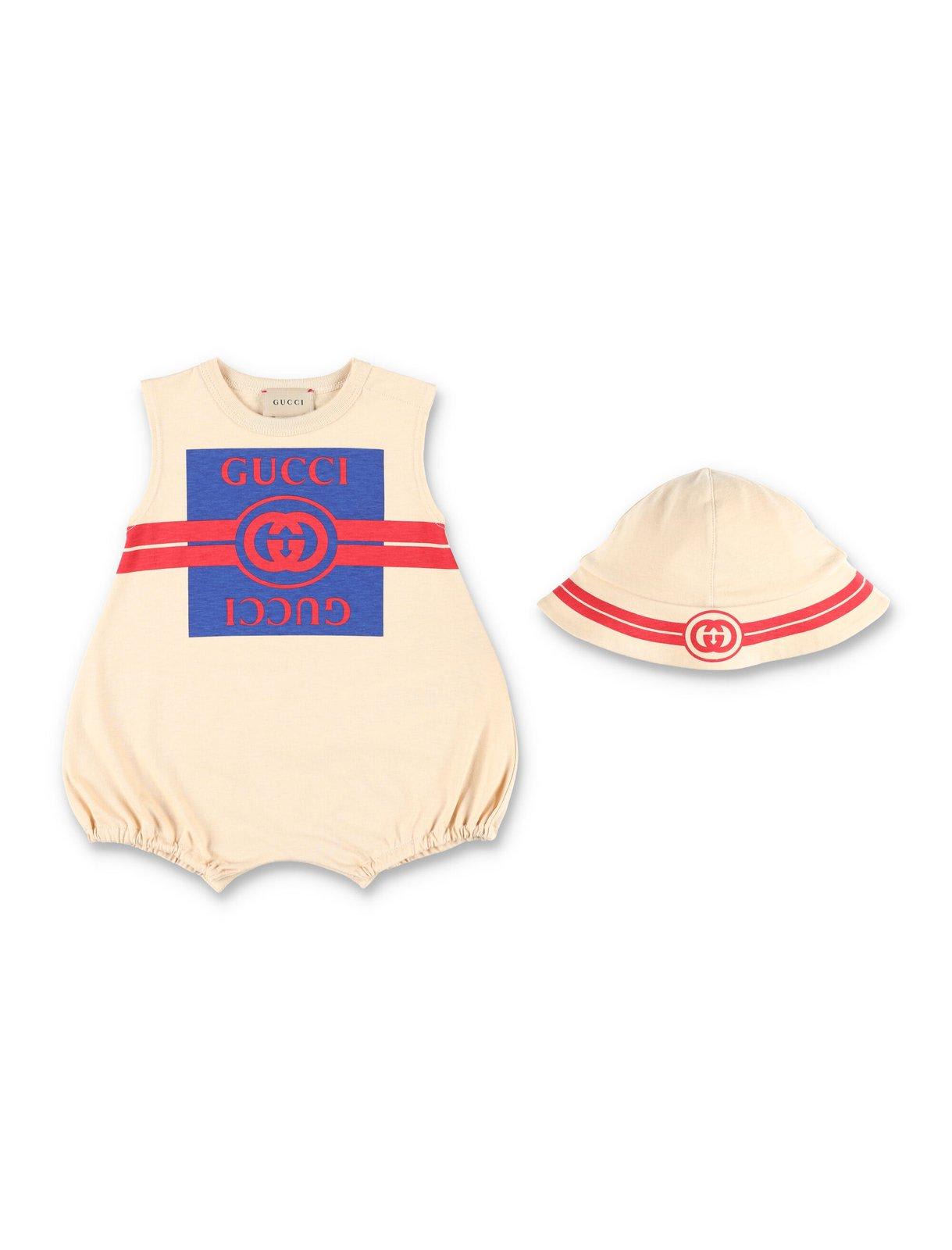 Gucci Babies' Jersey Gift Set In Bianco