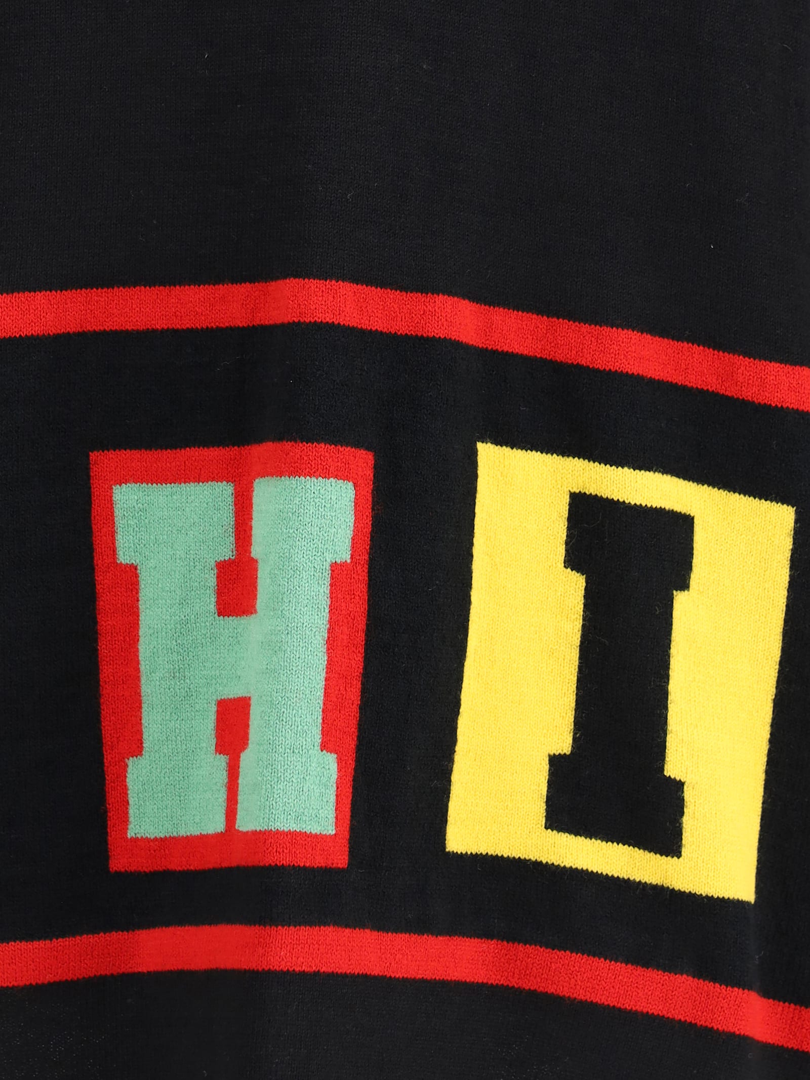 Comme Des Garçons Shirt Intarsia Sweater Sweaters And Cardigans Black In Black