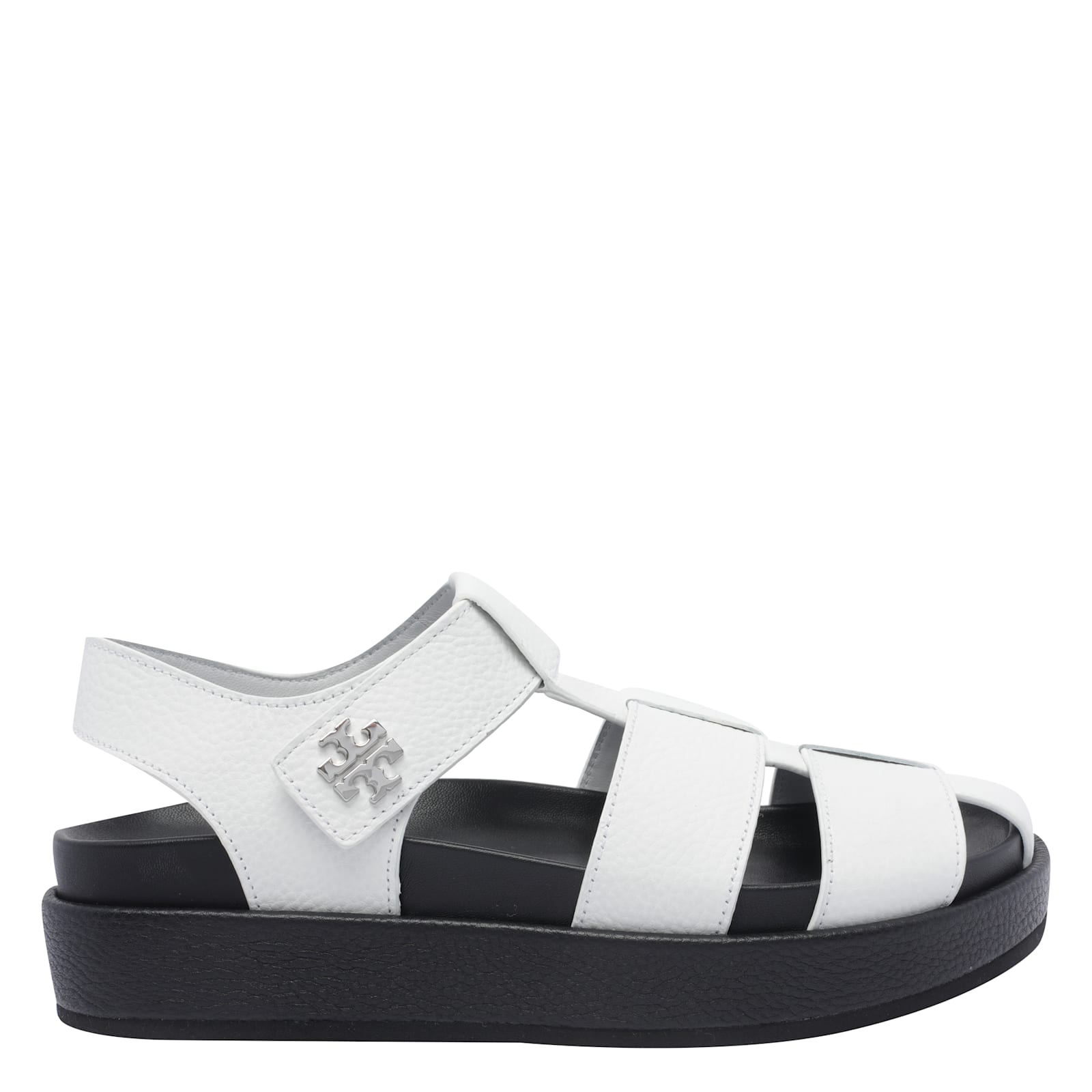 Tory Burch Kira Leather Sport Fisherman Sandals In White