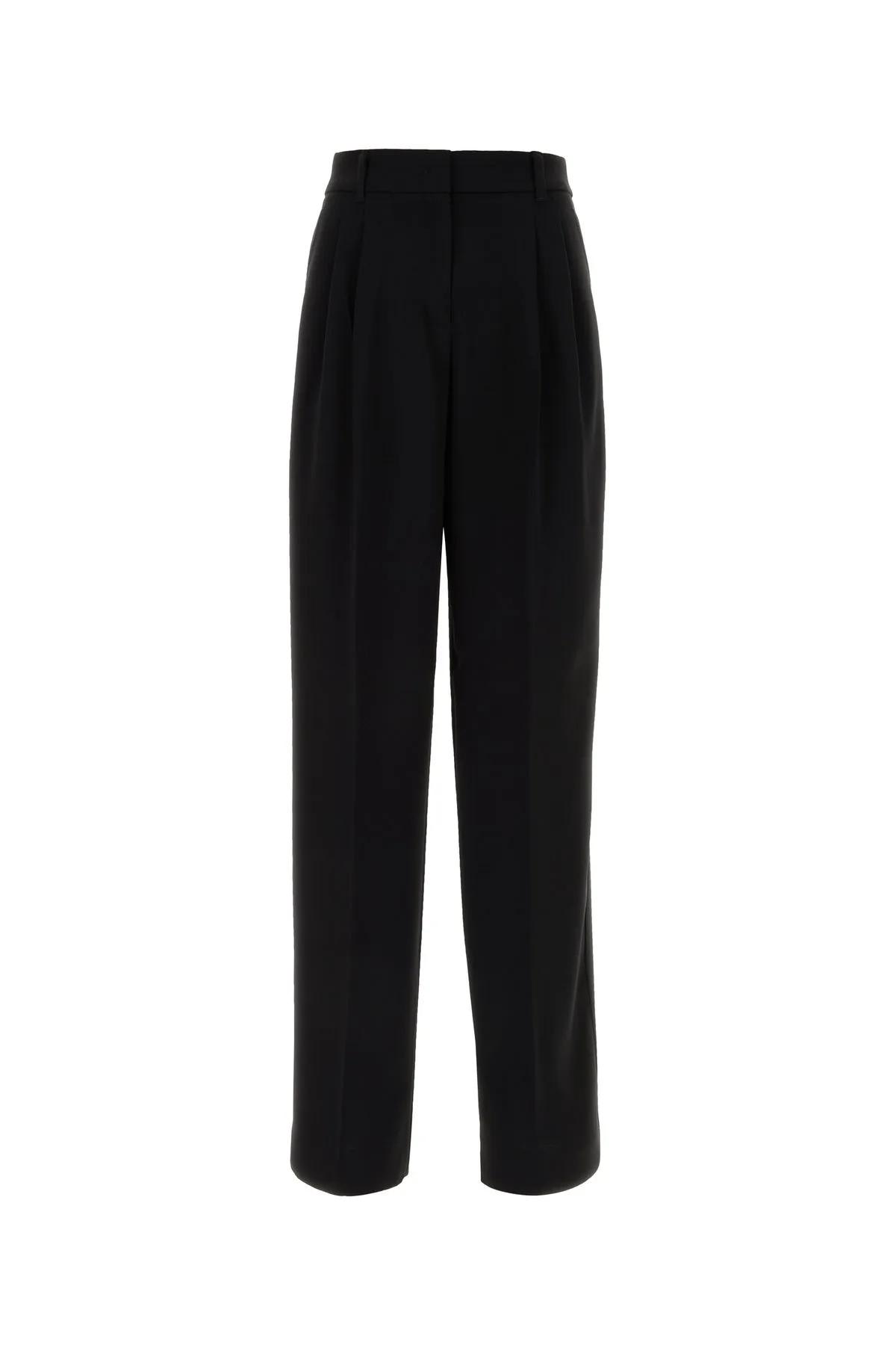 Shop Max Mara Black Cady Latina Wide-leg Pant In Nero