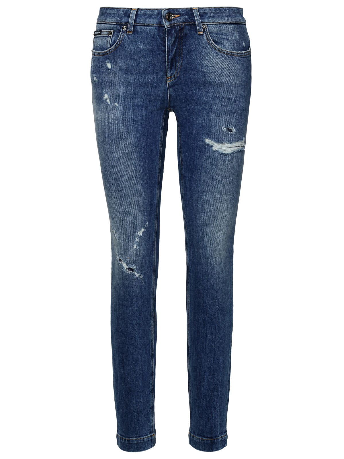 Shop Dolce & Gabbana Blue Cotton Jeans