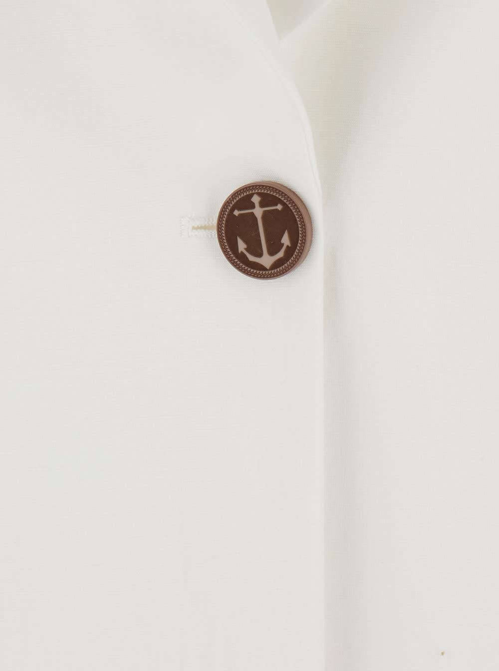 Merci White Jacket With Classic Lapels And Welt Pocket On The Chest