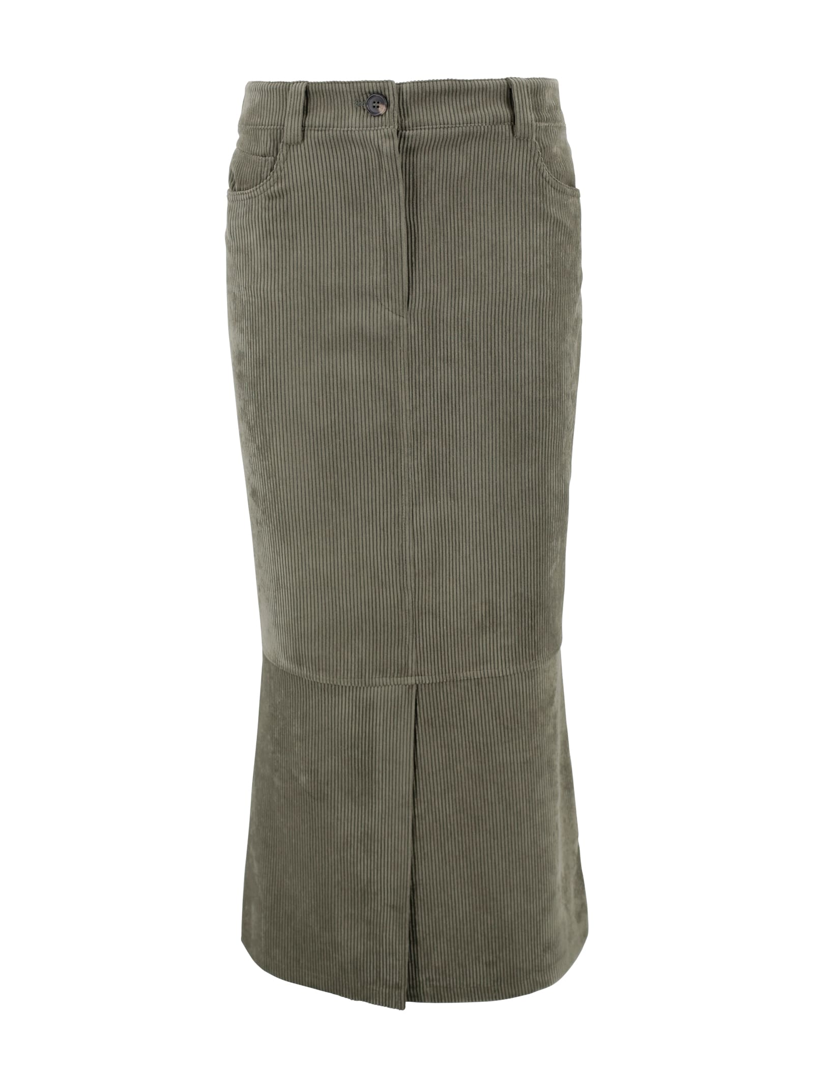 D Exterior Long Skirt In Brown