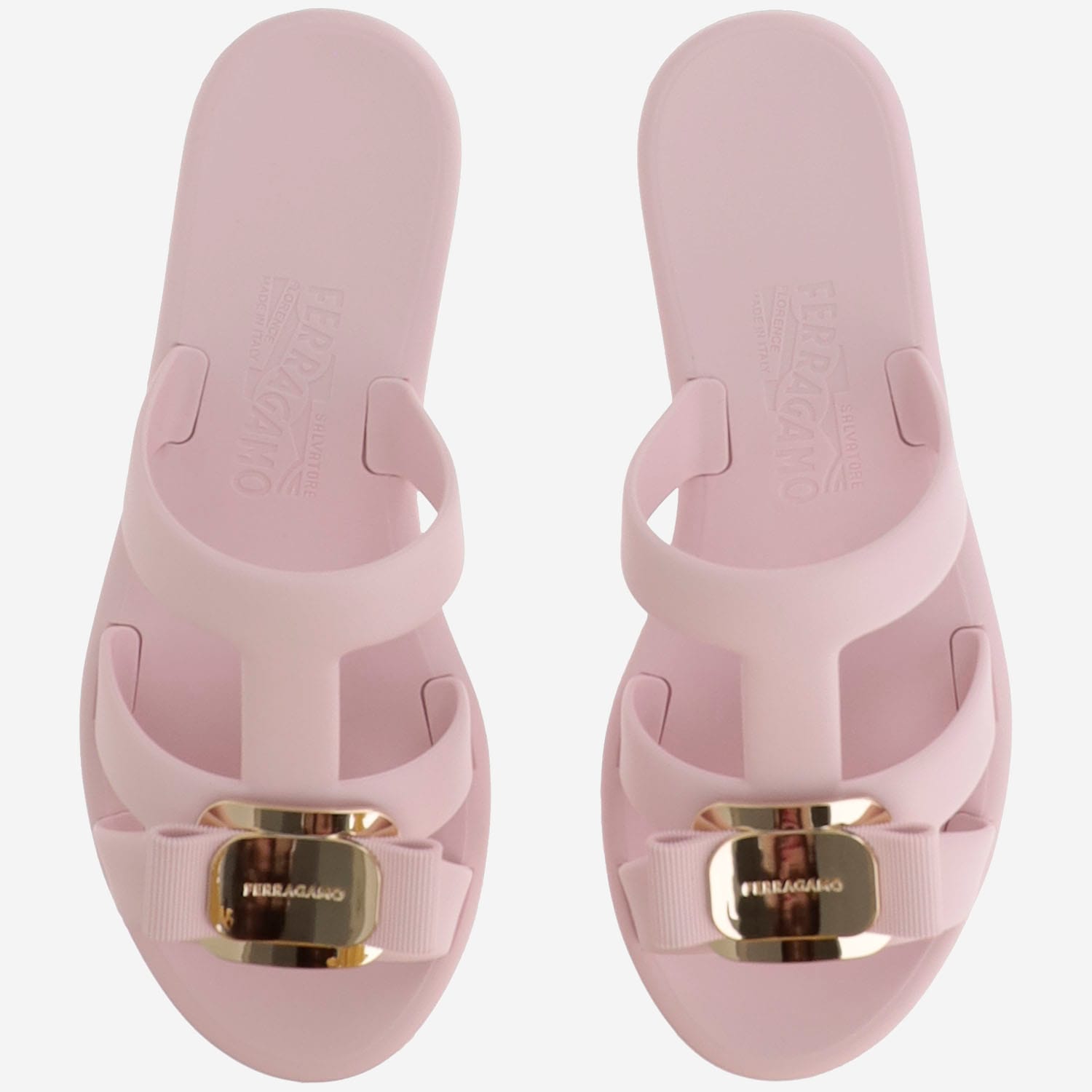 Ferragamo Women's Lilou Rubber Slides In Pink