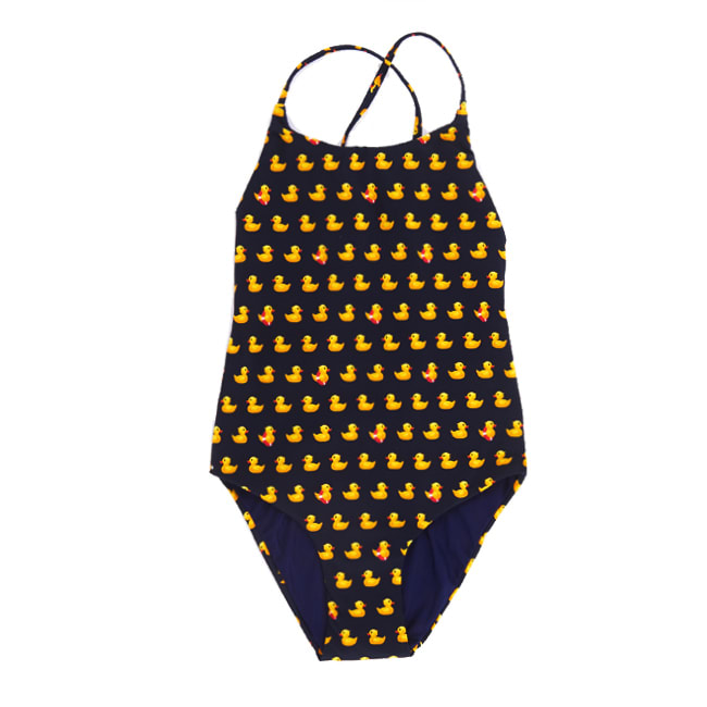 Mc2 Saint Barth One-pieces DUCKY ALL OVER PRINT GIRLS ONE PIECE