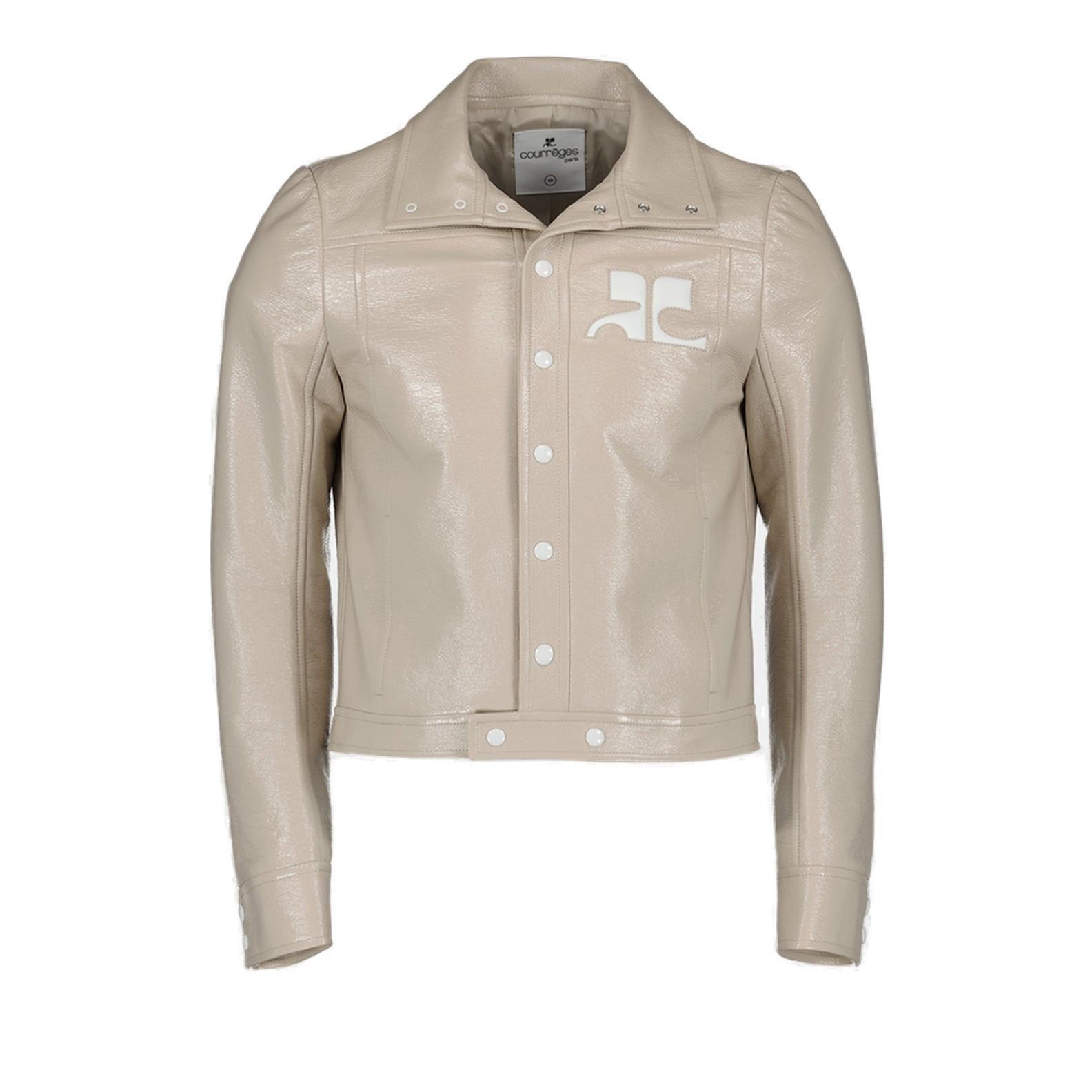 Courrèges Reedition Vinyl Jacket In Neutral