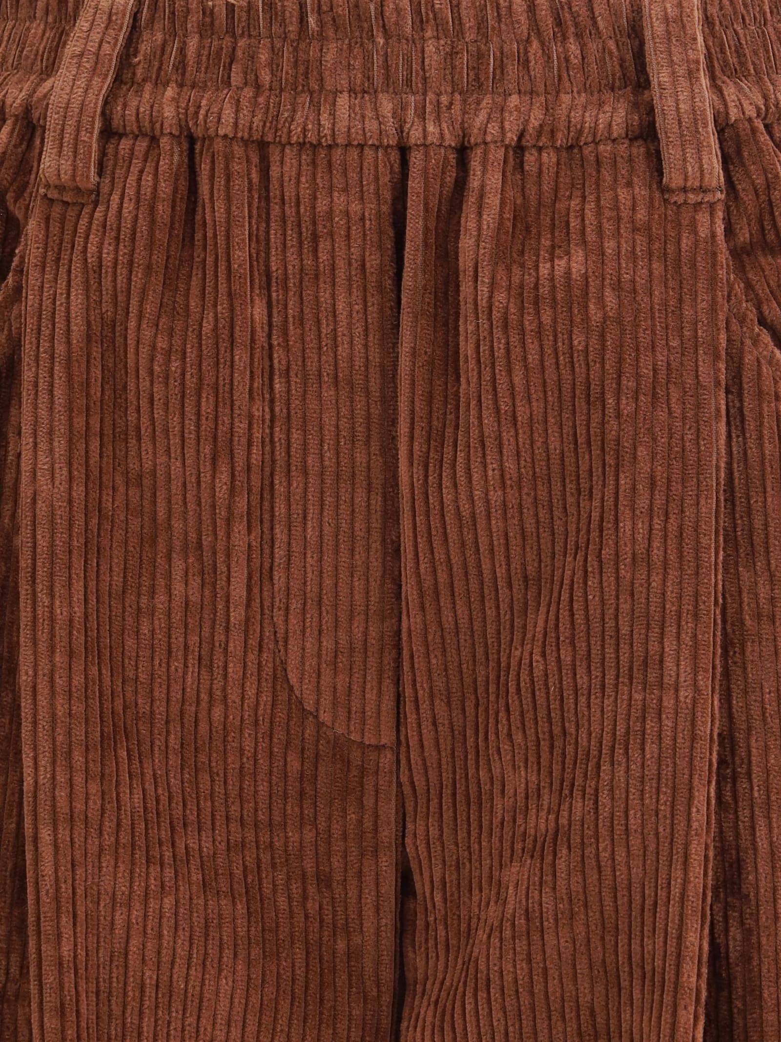 Brunello Cucinelli Soft Corduroy Pleated Straight-leg Ankle Pants In Brown