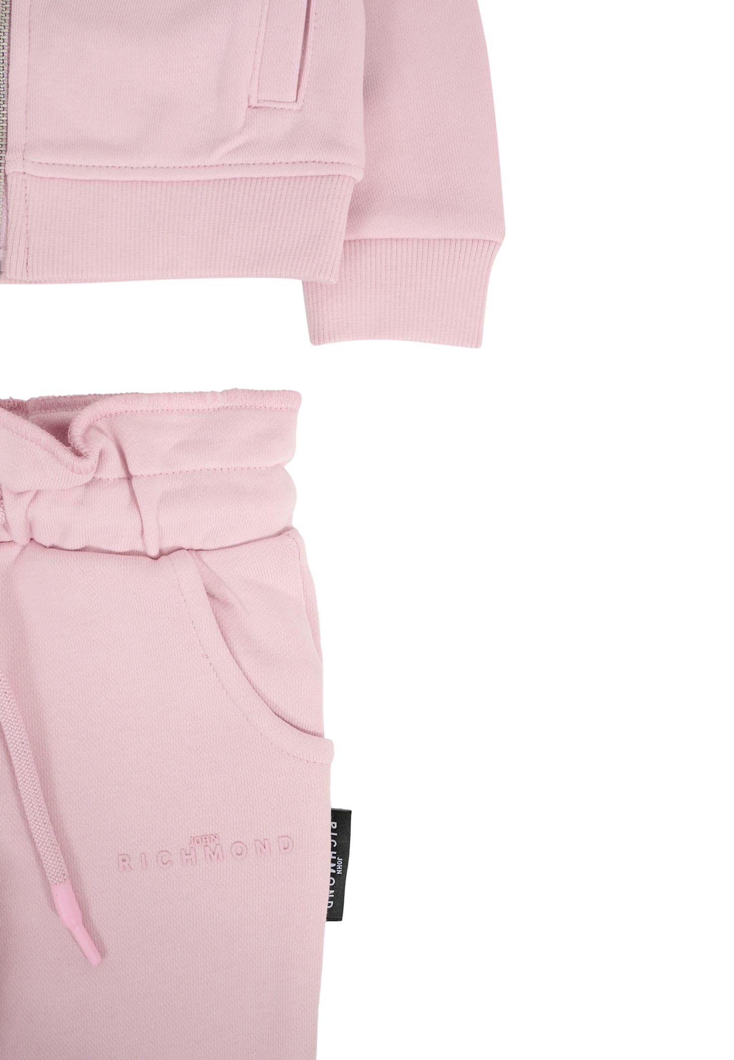 Richmond Lilac Suit For Baby Girl With Logo In Pink