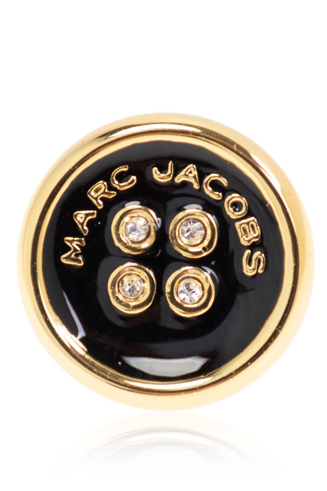 Marc Jacobs Pair Crystal Enamel Earrings In Black
