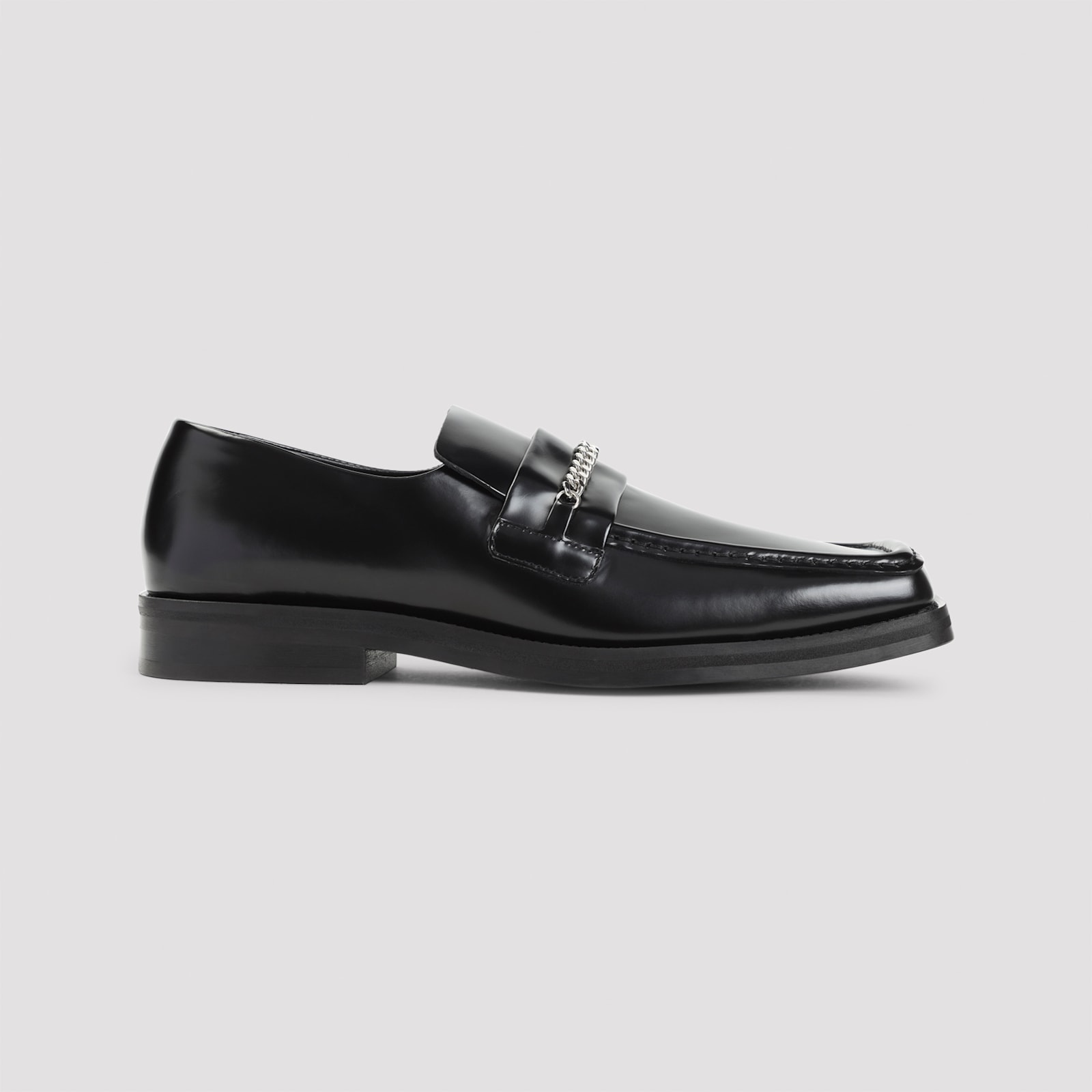 Martine Rose Leather Loafers With Square Toe In Black