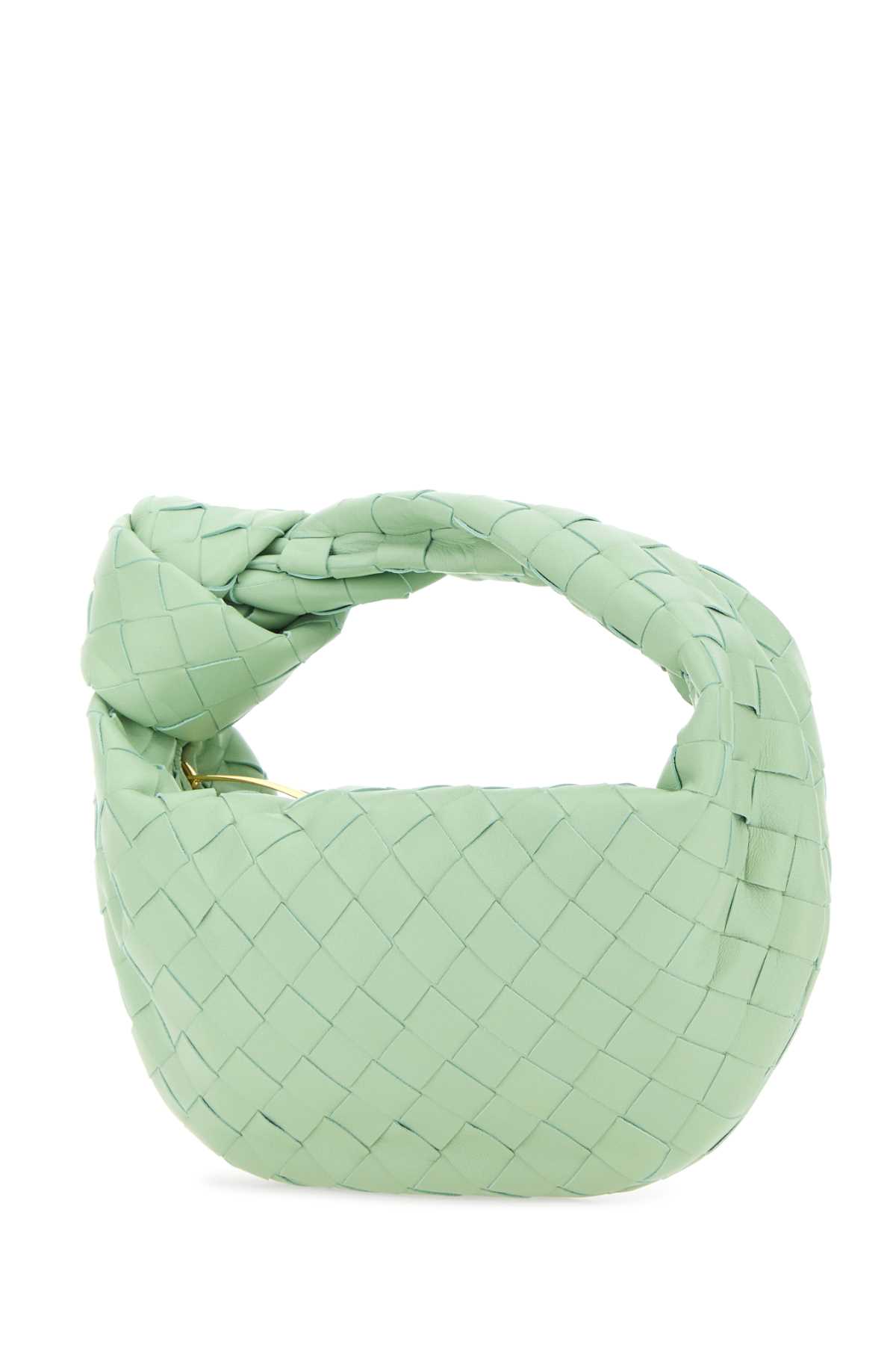 Shop Bottega Veneta Mint Green Nappa Leather Mini Jodie Handbag