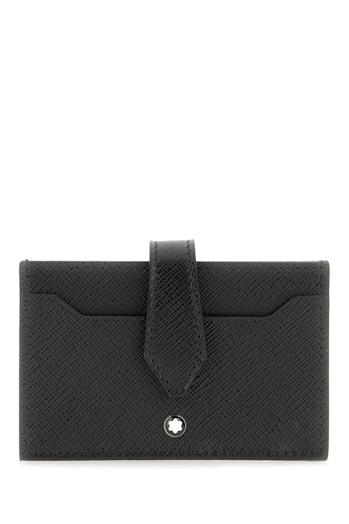 Montblanc Black Leather Card Holder In Black