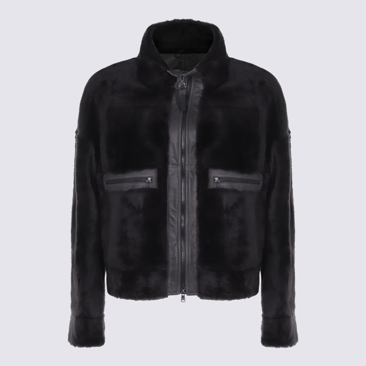 Brunello Cucinelli Black Leather Jacket
