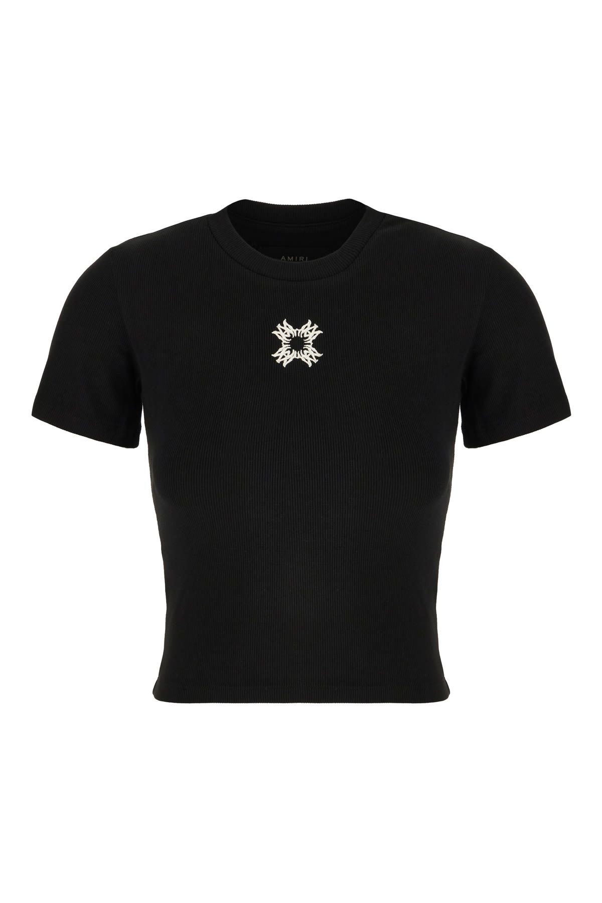 Shop Amiri Black Stretch Cotton Blend T-shirt