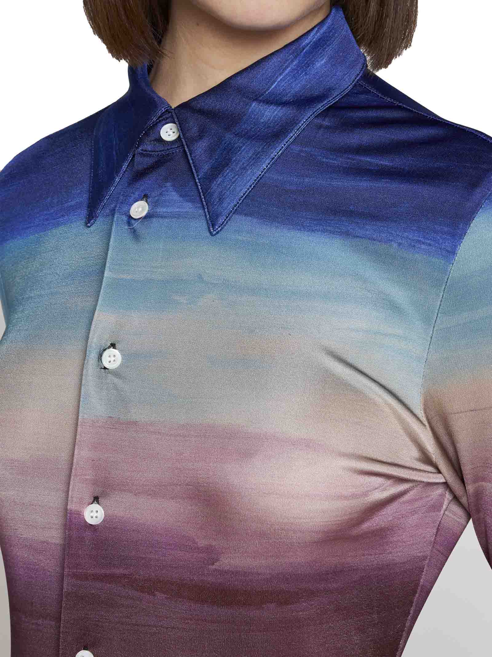 MARNI MULTICOLOURED JERSEY SHIRT WITH DARK SIDE OF THE MOON PRINT