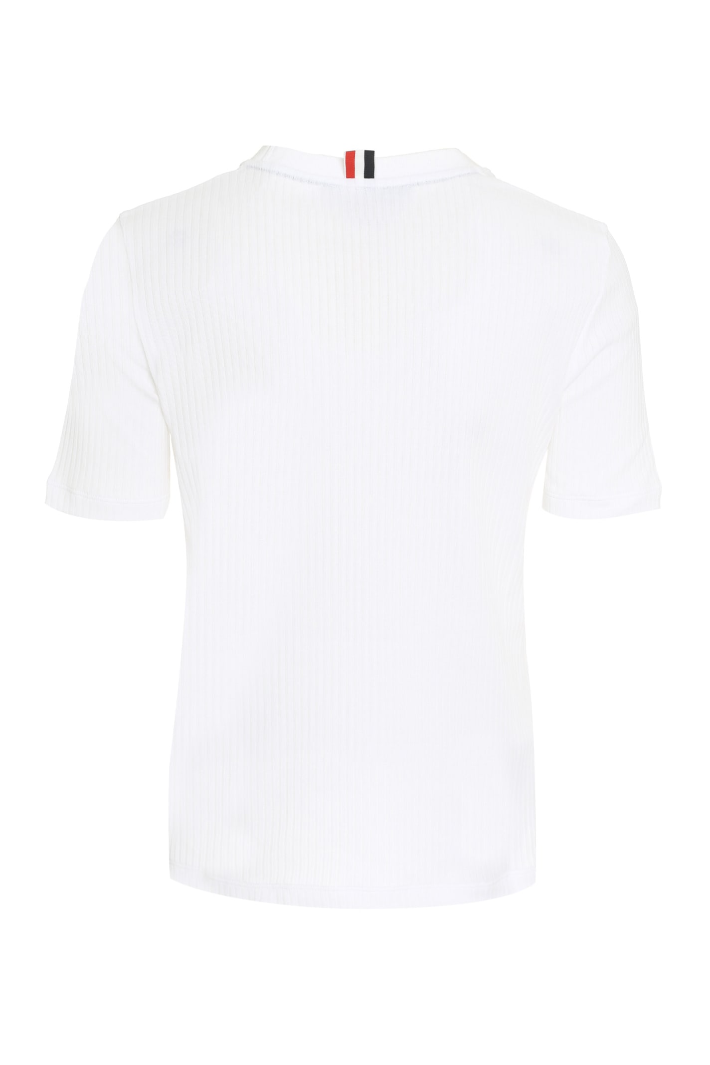 Shop Thom Browne Cotton Knit T-shirt In White