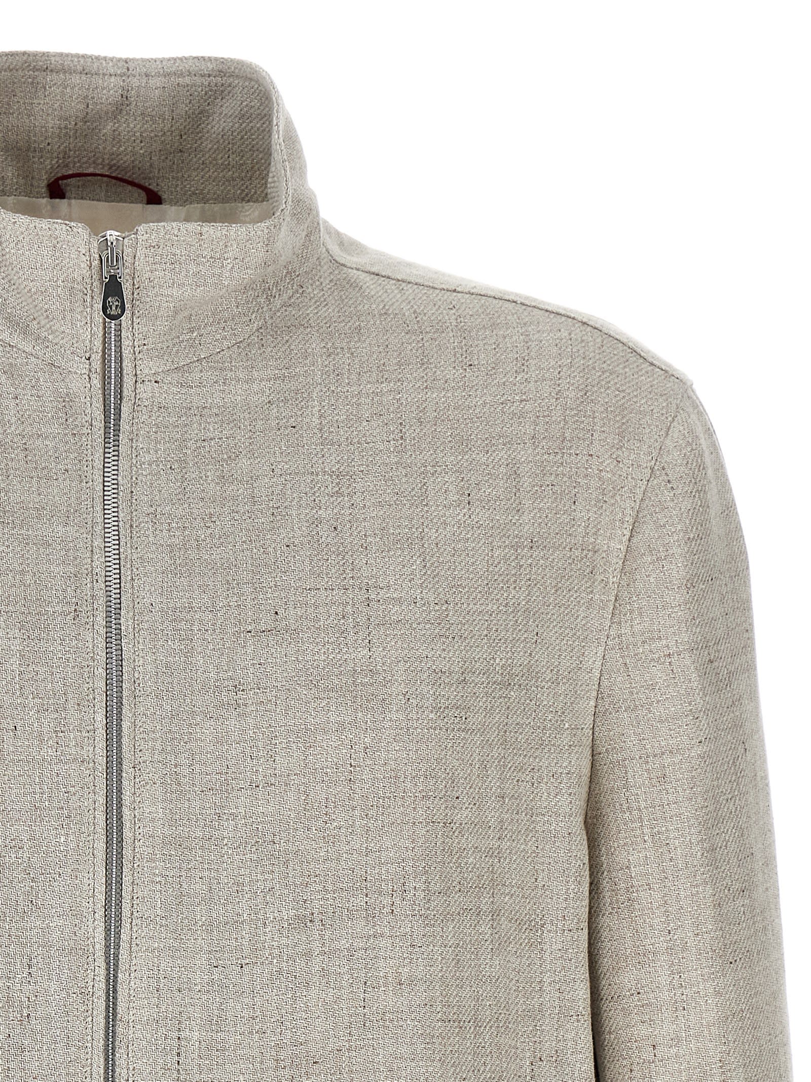 Brunello Cucinelli Linen And Wool Bomber Jacket