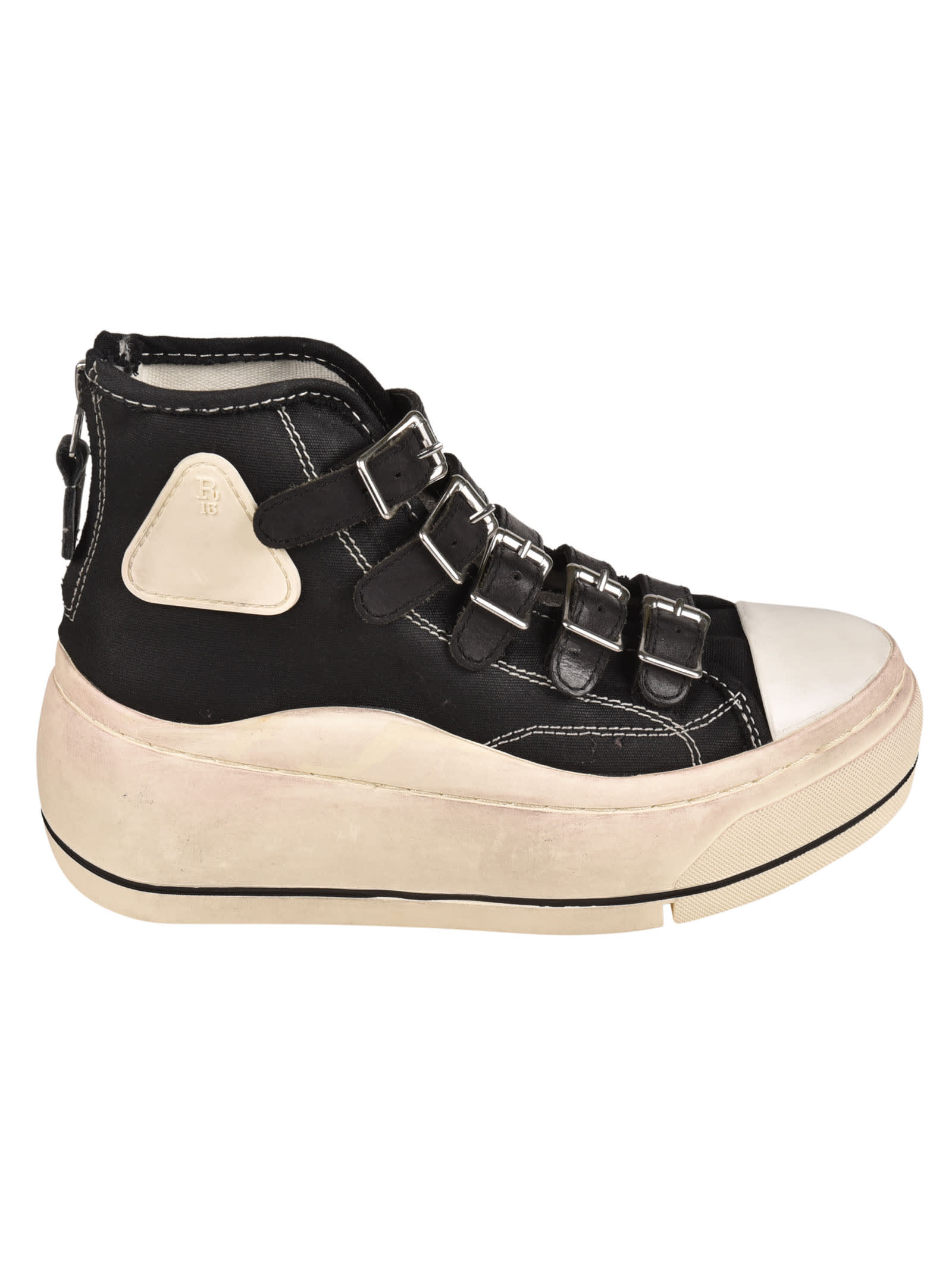 R13 Buckle Lace Free Kurt High Top Sneakers