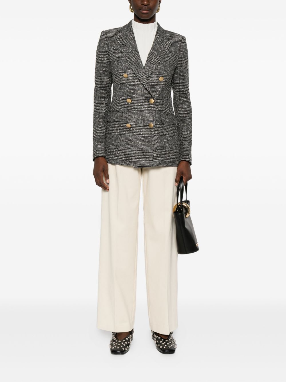 Tagliatore Wool Blend Double-breasted Jacket In Gray