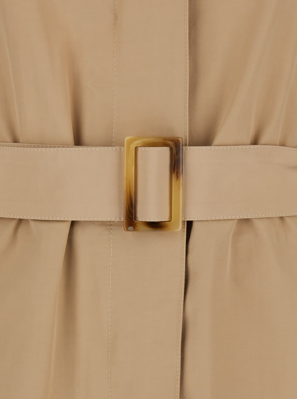 Merci Beige Trench Coat With Classic Collar And Adjustable Belt In Fabric Woman In Brown
