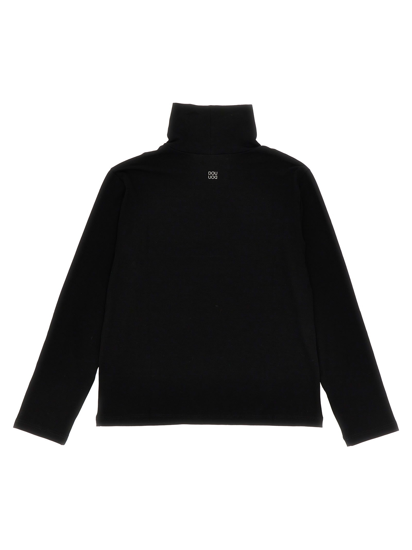 Shop Douuod Viscose Turtleneck Sweater In Black
