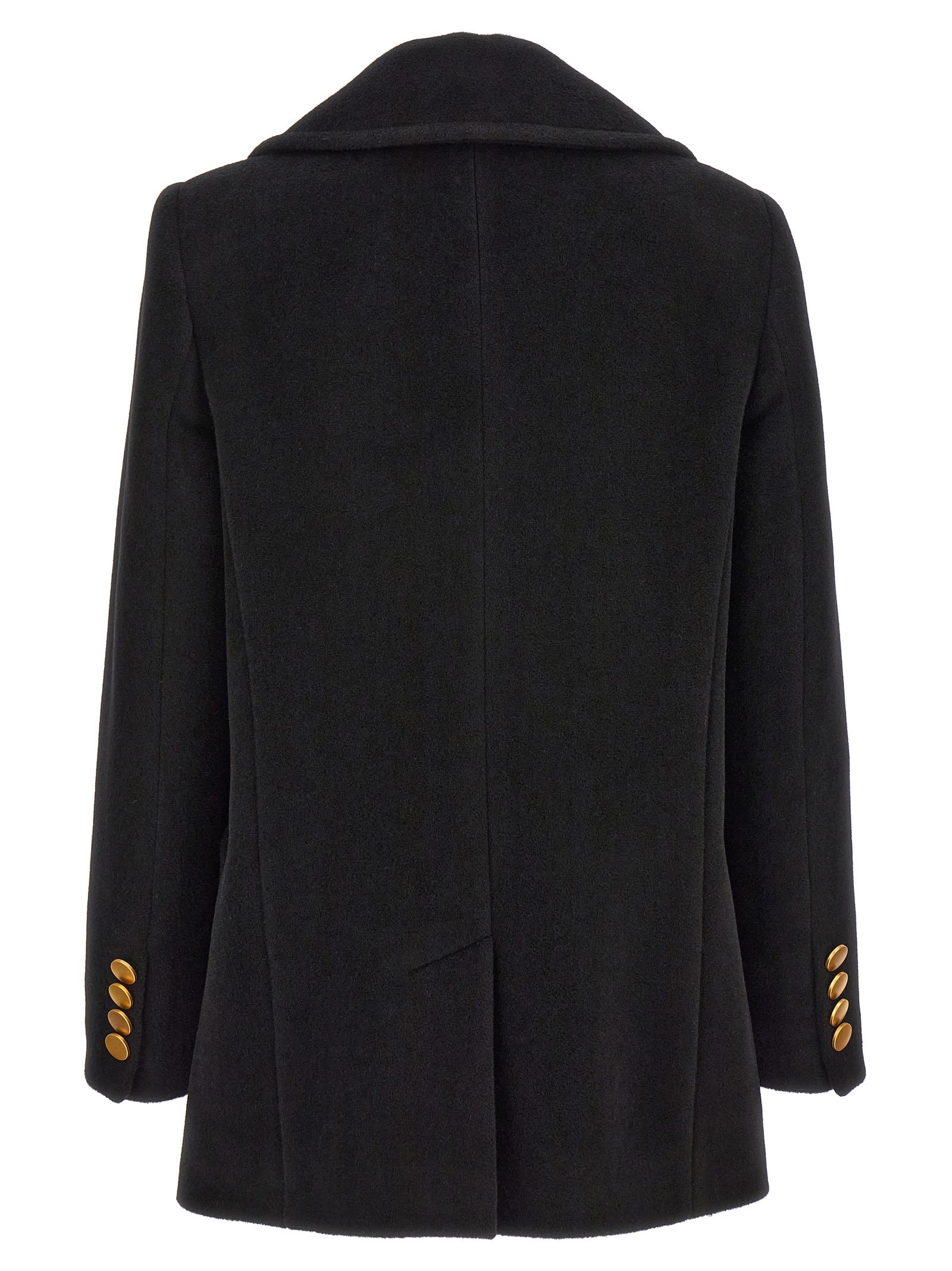 Shop Tagliatore Double-breasted Coat In Black