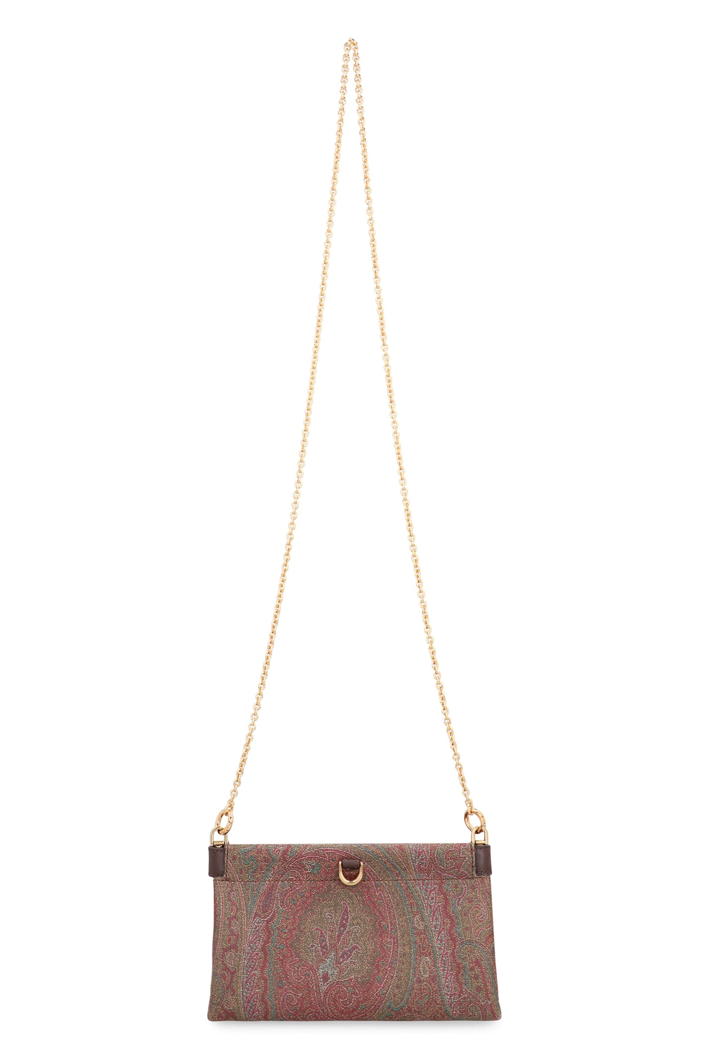 Etro Clutch Talk Mini With Shoulder Strap In Brown