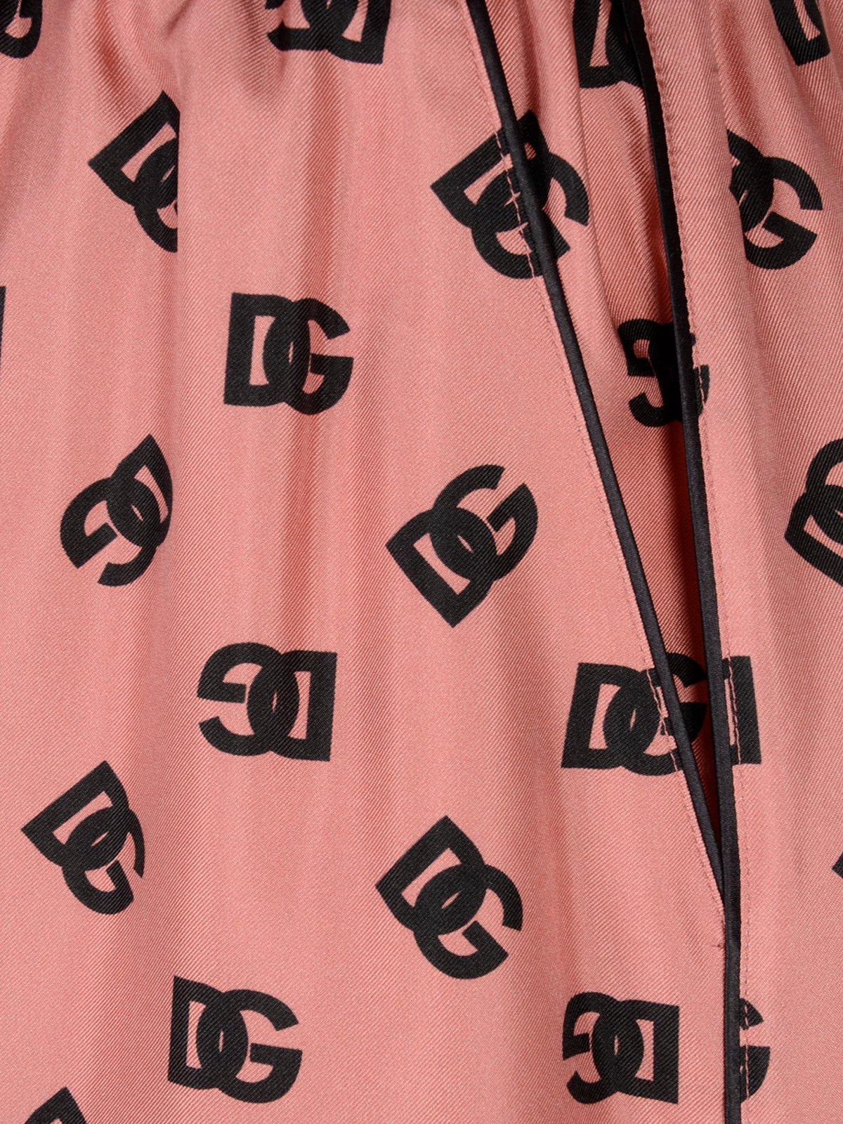 Dolce & Gabbana Silk Satin Jacquard Pajamas With Full Dg Logo