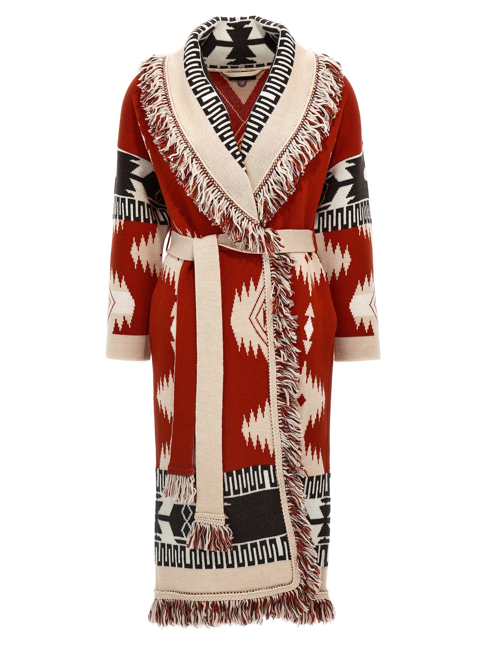 Shop Alanui Icon Long Cardigan In Multicolor