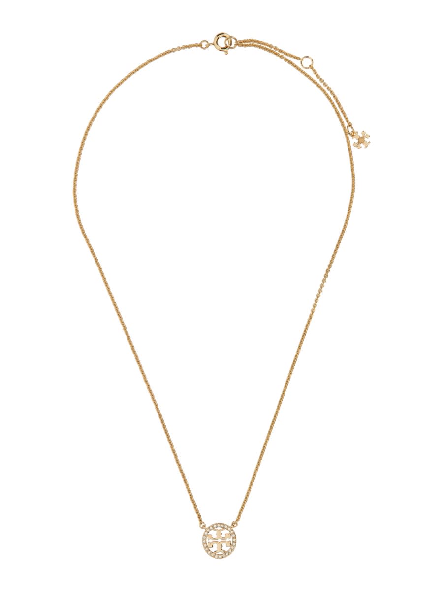 Tory Burch Pave Miller Necklace In Gold