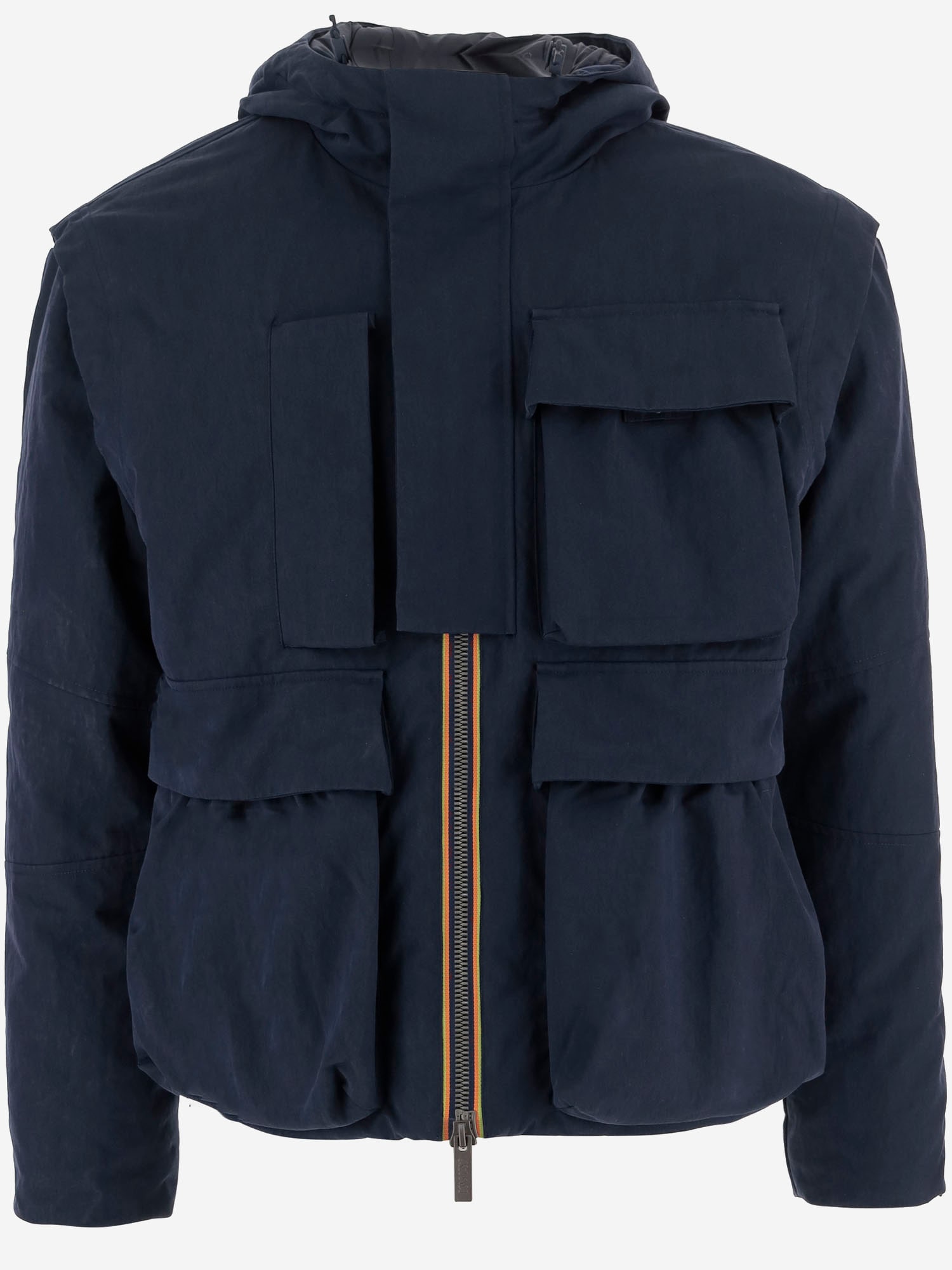 K-way Cotton Blend Jacket With Multiple Pockets In Animal Print