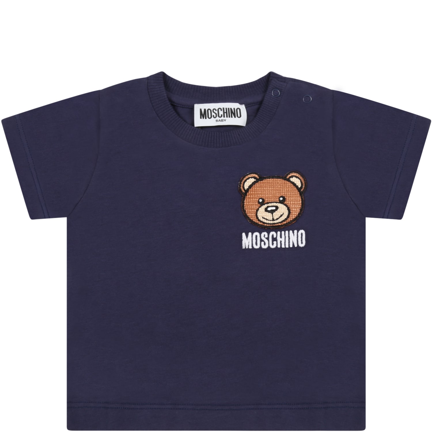 Moschino Blue T-shirt For Baby Kids With Teddy Bear