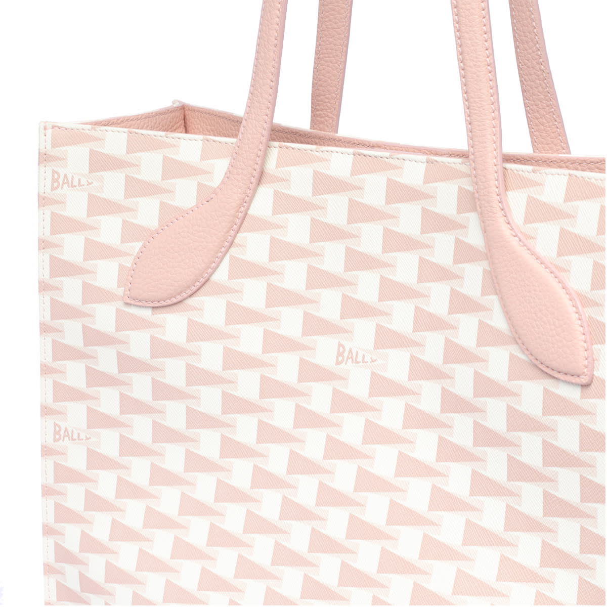 Bally Pennant-print leather tote bag - Pink