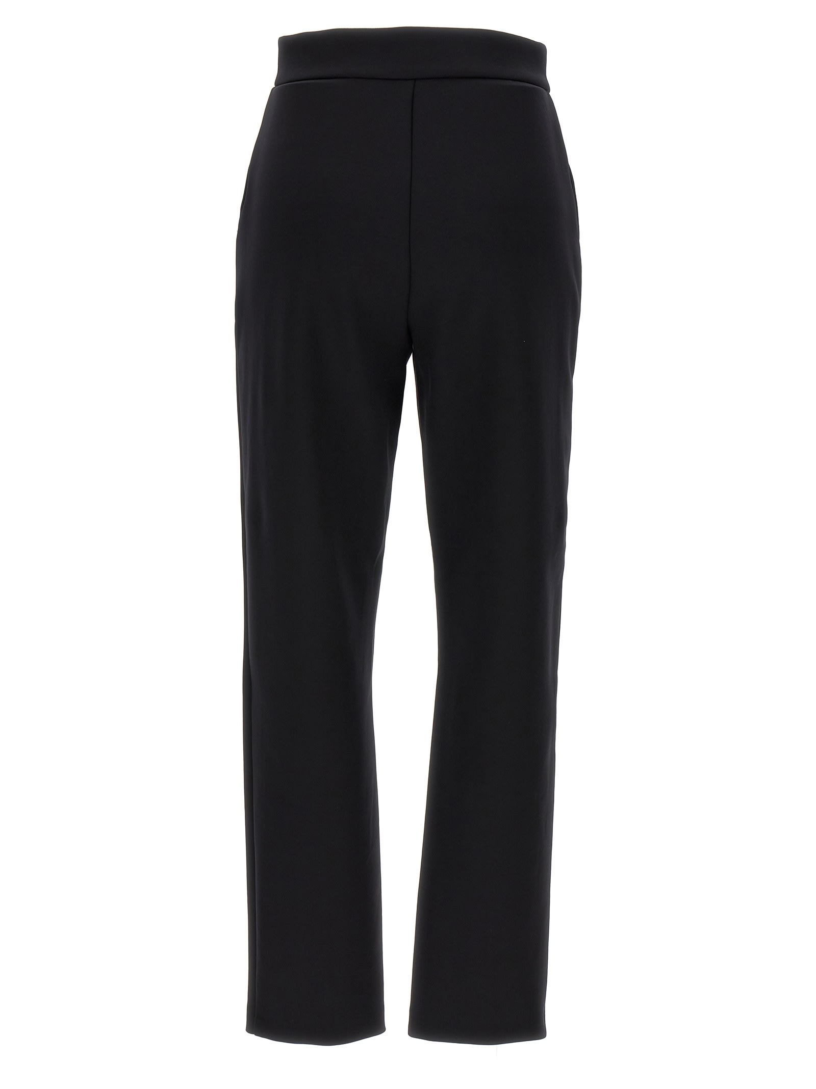 Max Mara Nepeta Stretch Virgin Wool Flare Leg Ankle Trousers In Black