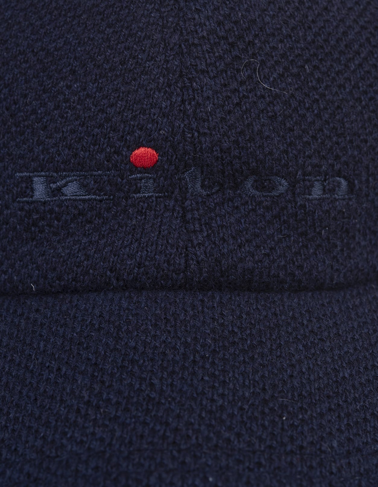 Shop Kiton Blue Cashmere Baseball Hat With Logo