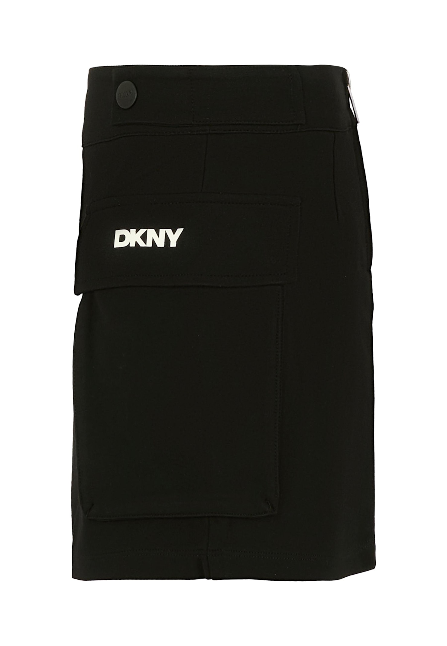 Dkny Black Skirt For Girl With White Logo In Multi