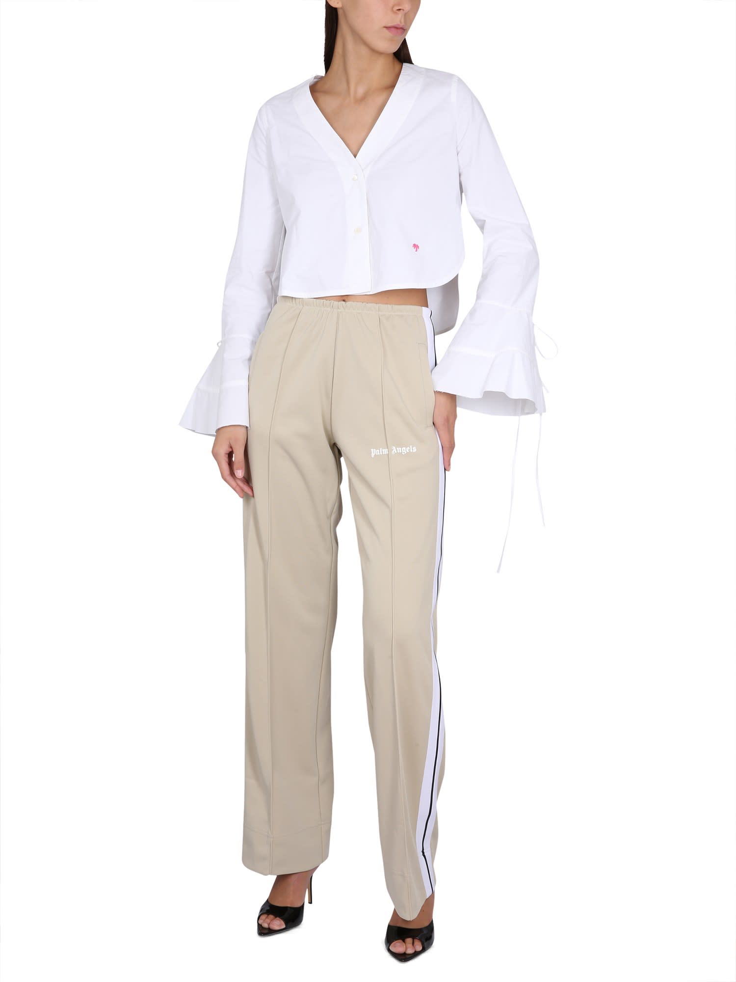 Palm Angels Baseball Blouse In Bianco