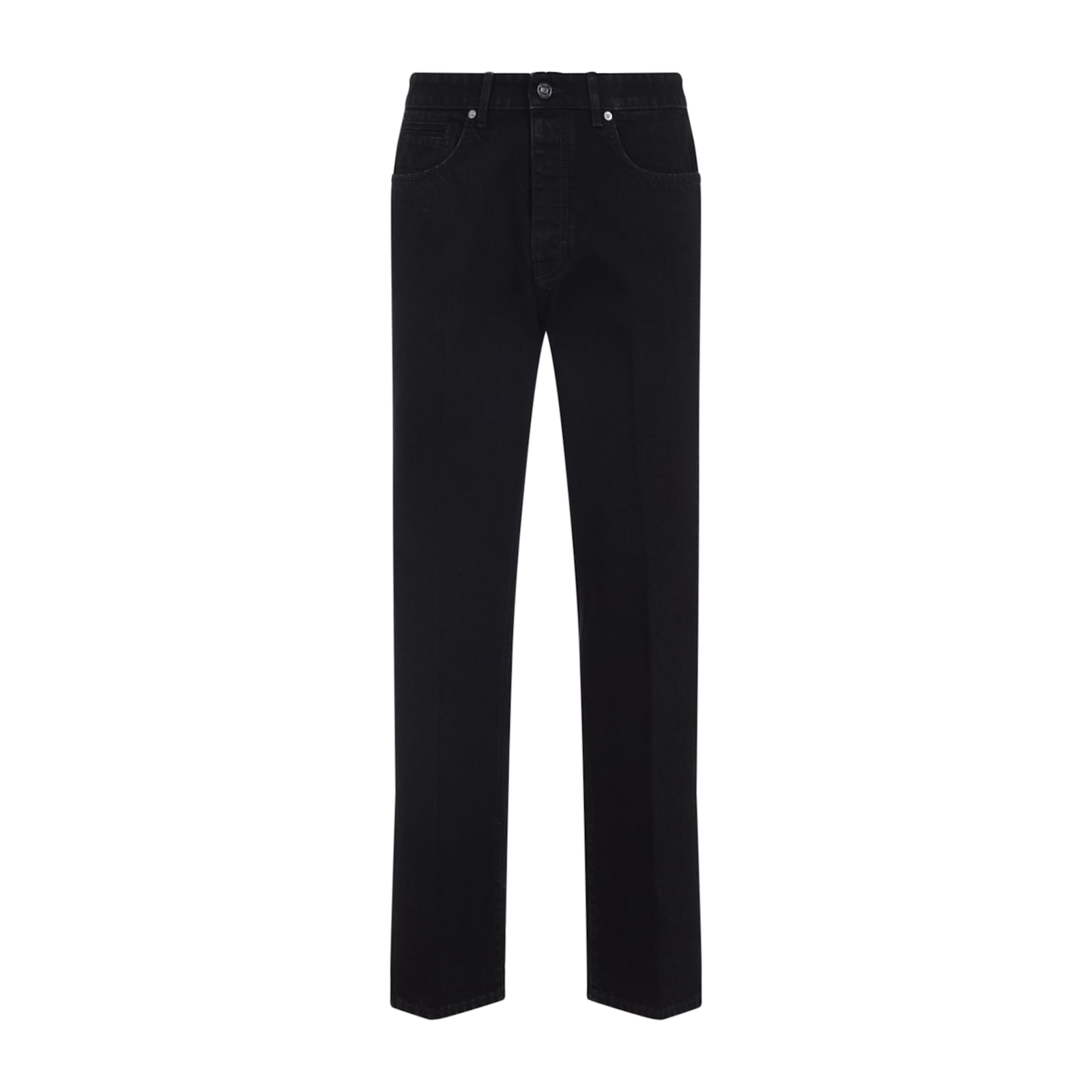 Givenchy Straight-leg Cotton Blend Trousers With Subtle Branding In Black