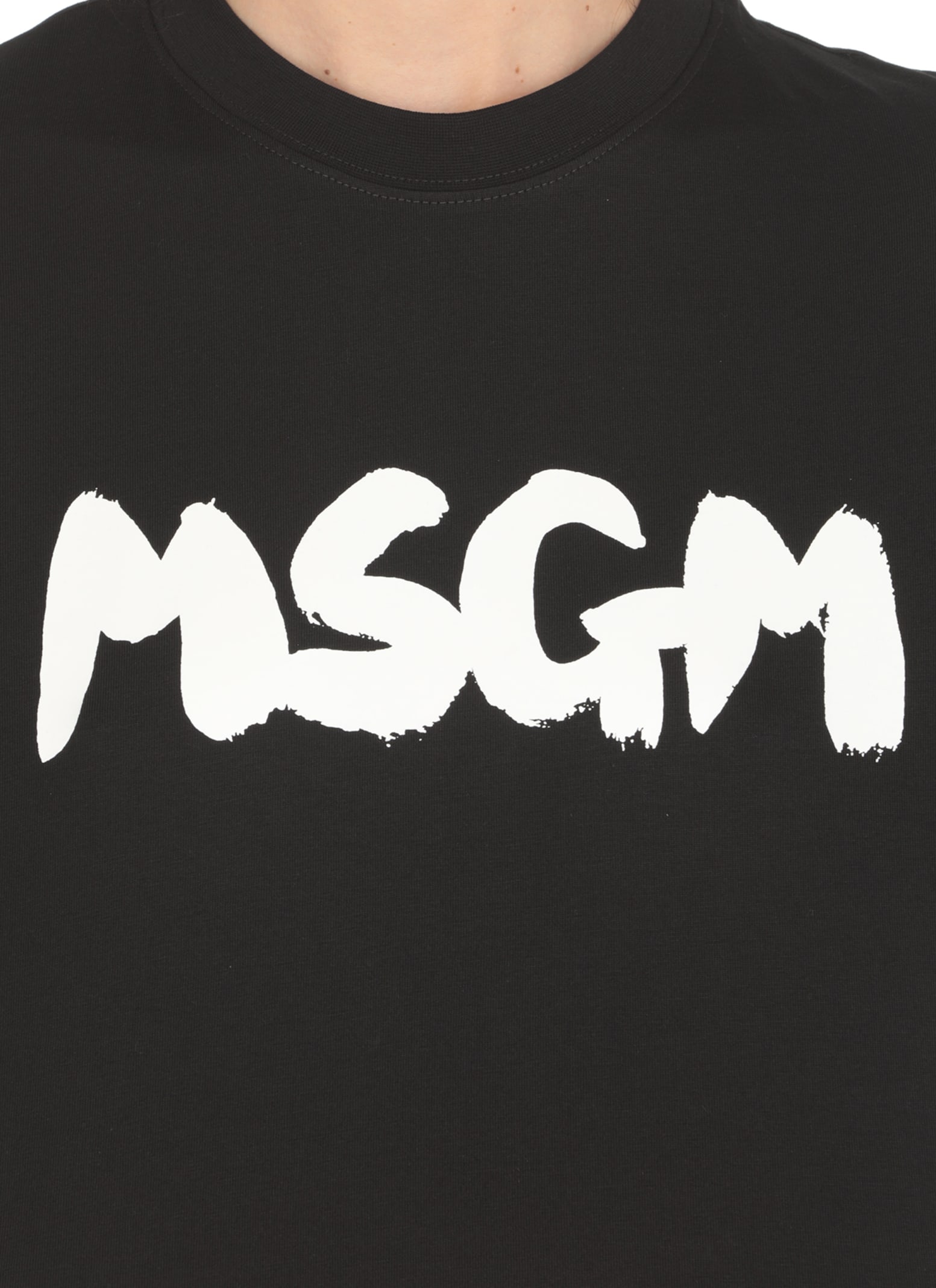 Msgm T-shirt With Logo In Black