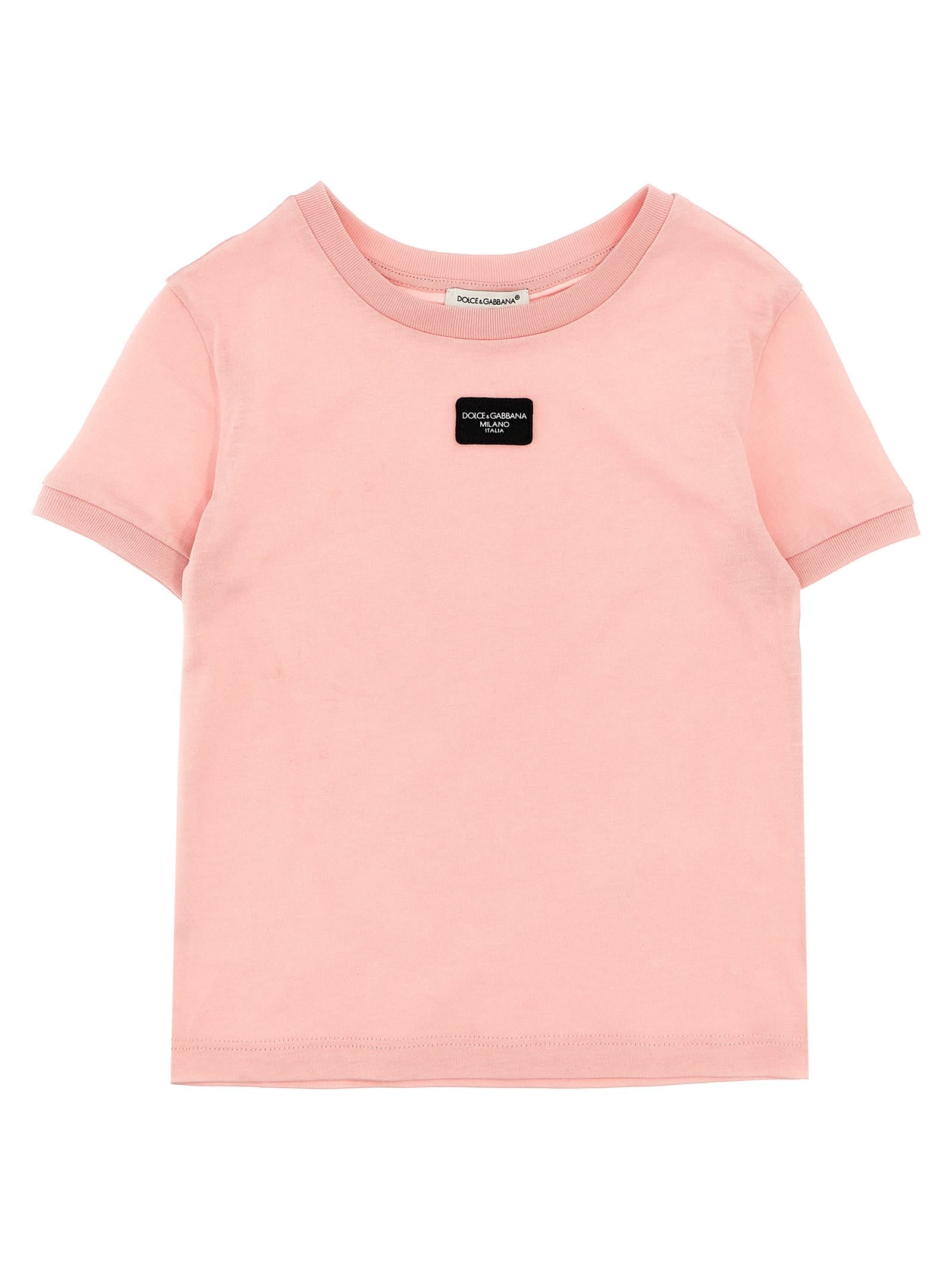 Dolce & Gabbana Kids' Logo T-shirt In Pink